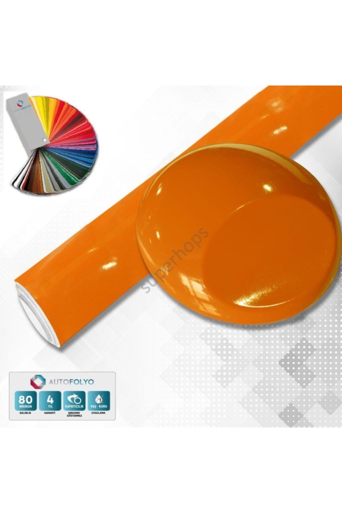 AUTOFOLYO Parlak Turuncu Folyo 122 Cm-3 Metre