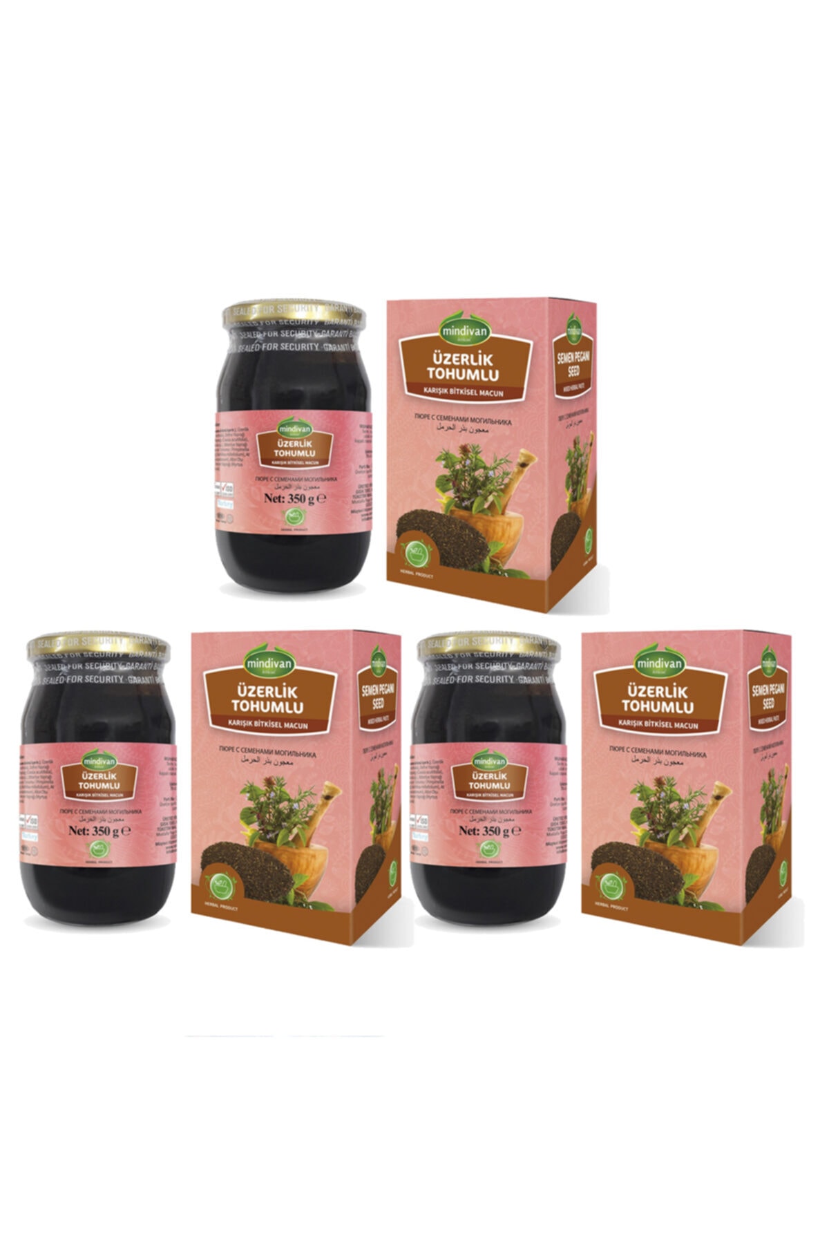 Mindivan Üzerlik Tohumlu Bitkisel Bal Karışımı 350 G X 3 Adet