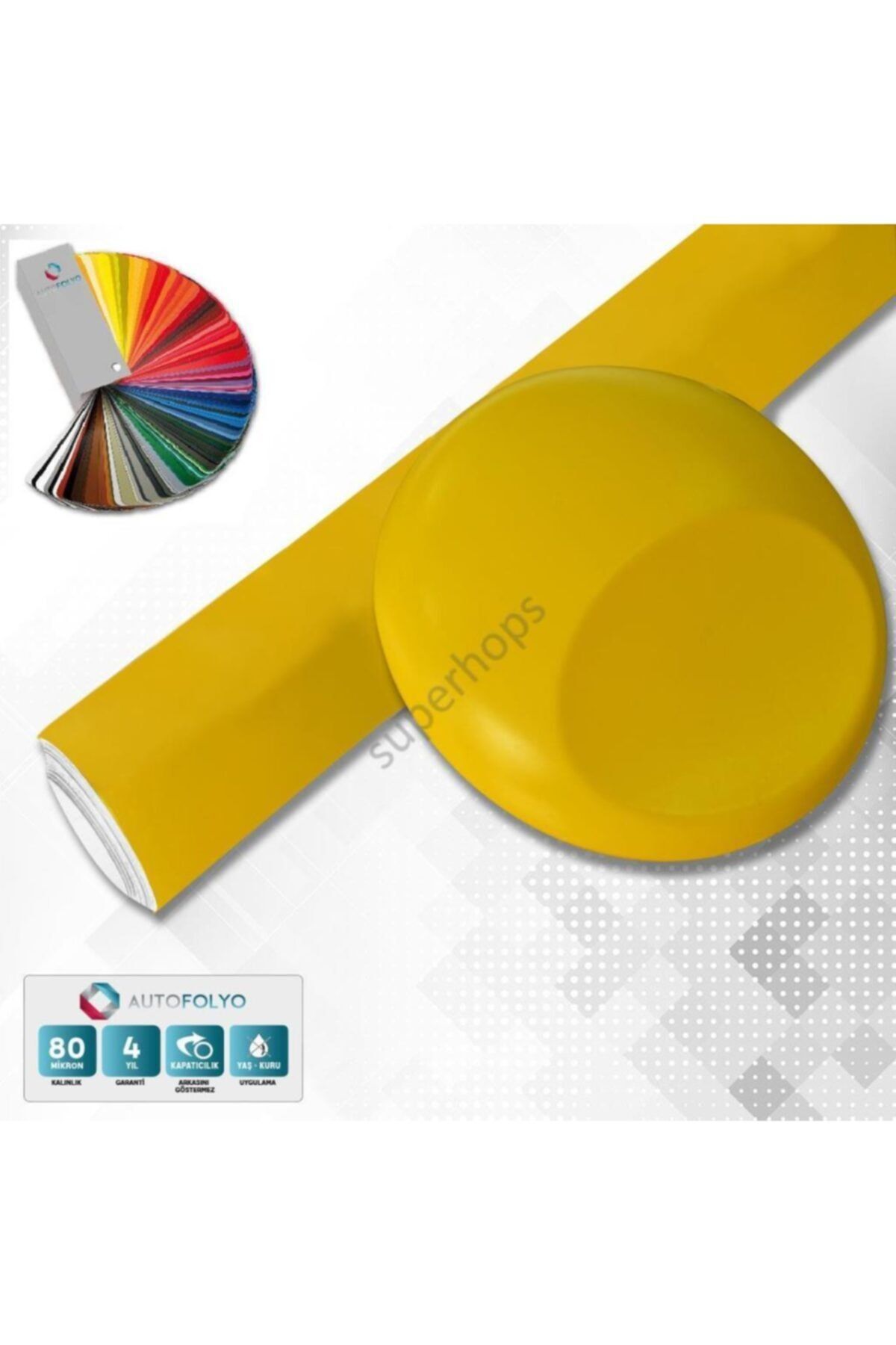 AUTOFOLYO Mat Sarı Folyo 61 Cm-3 Metre