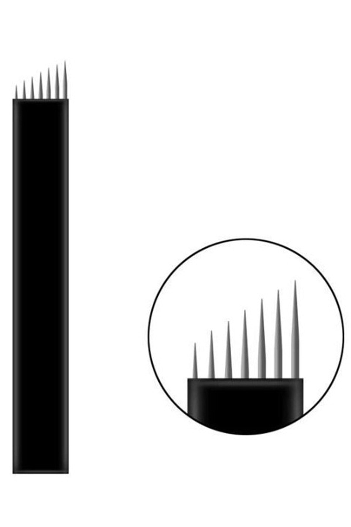 Lalvolin 7 Pin Microblading İğnesi 7 Numara İğne 0.18mm Siyah Blades 10 Adet