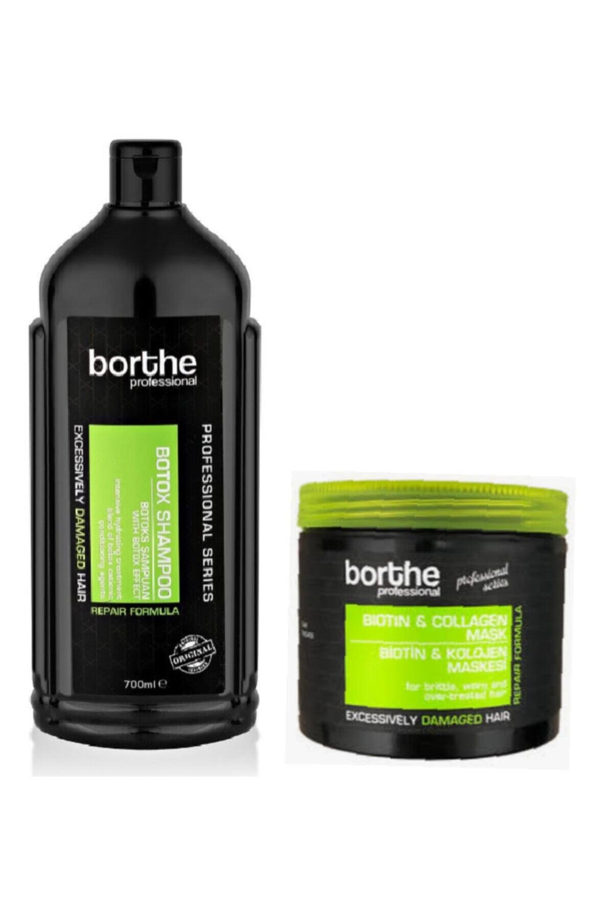 Borthe Professional Borthe Profesyonel Saç Bakım Seti Botox Şampuan + Bıotın Collagen Maske