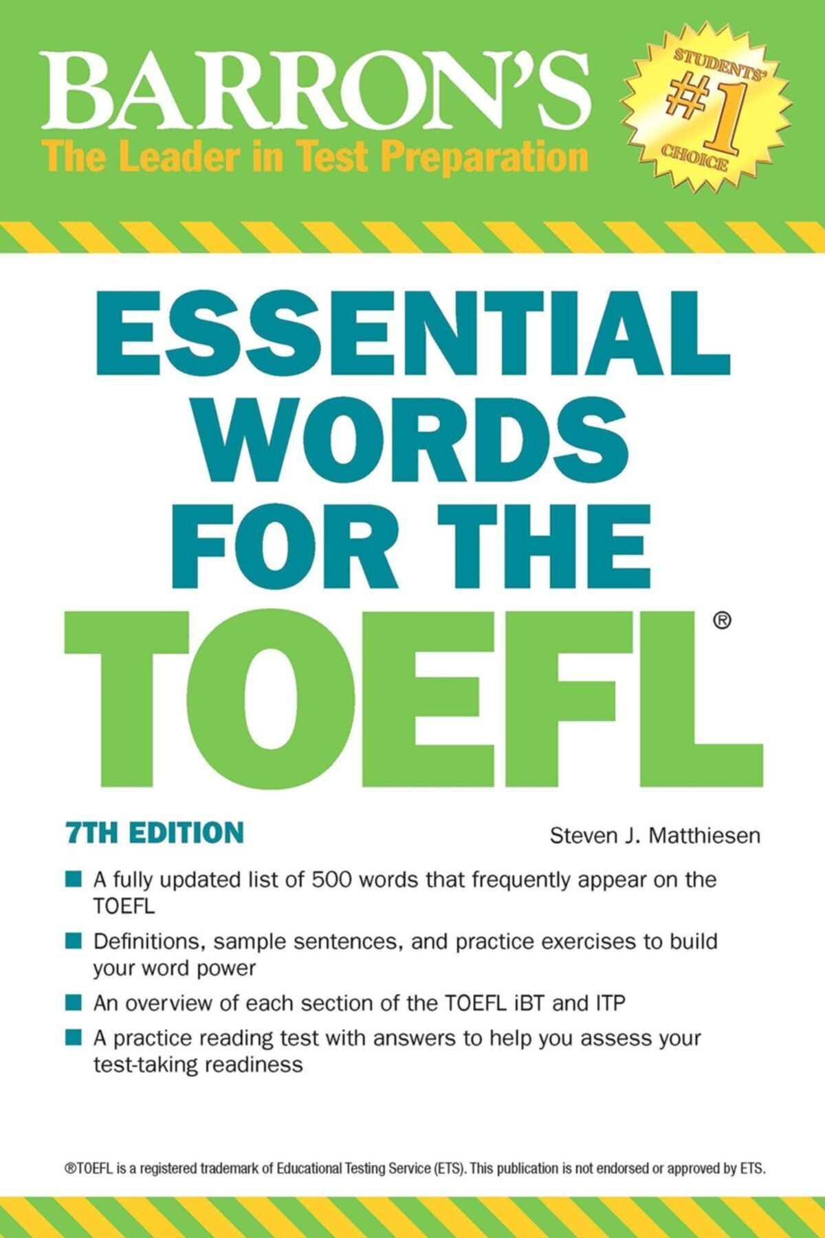 Barrons Yayınları Barron's Essential Words For The Toefl With Cd 7th Edition