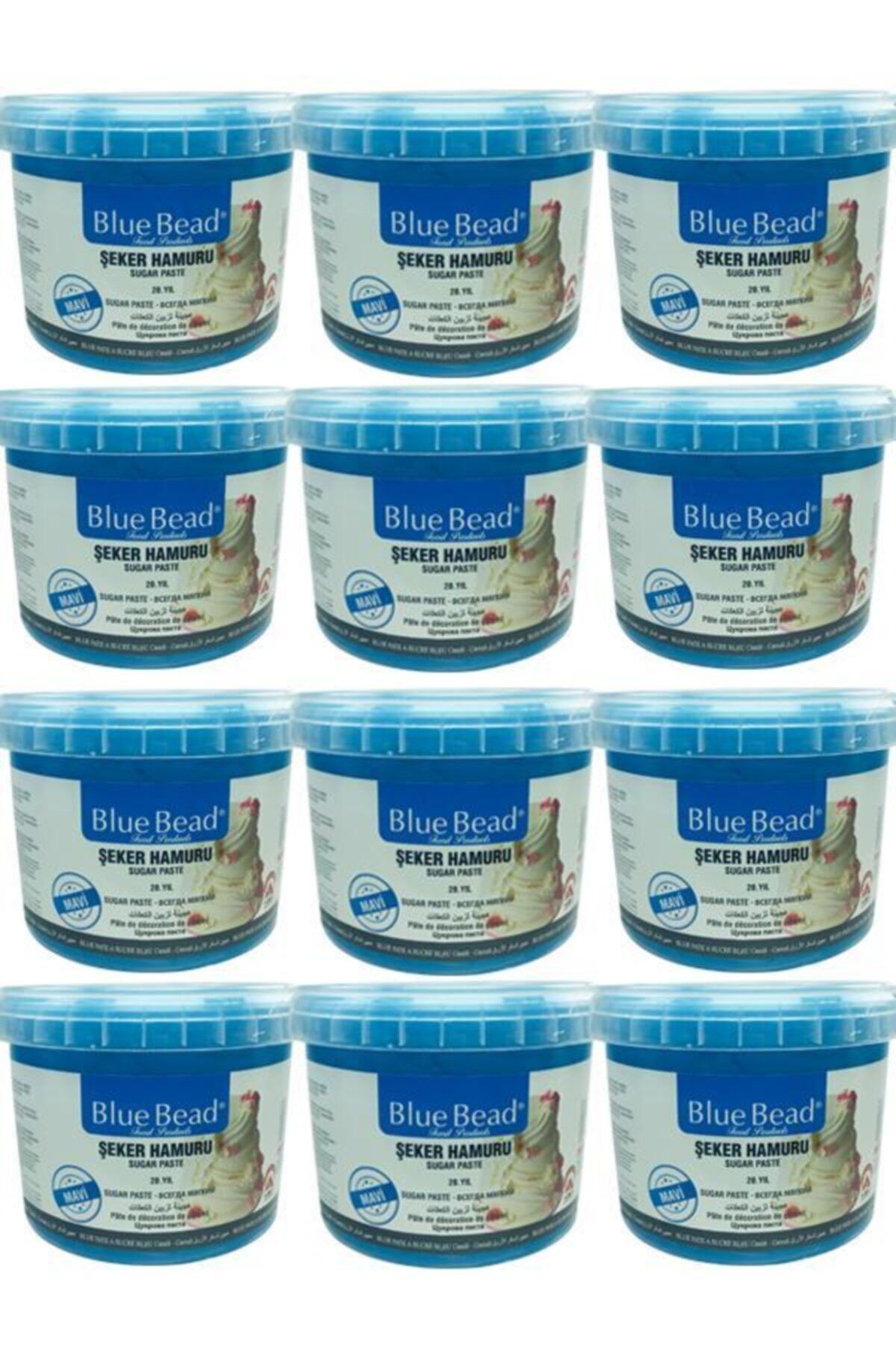 Blue Bead Mavi Şeker Hamuru 12 Adet 1 kg