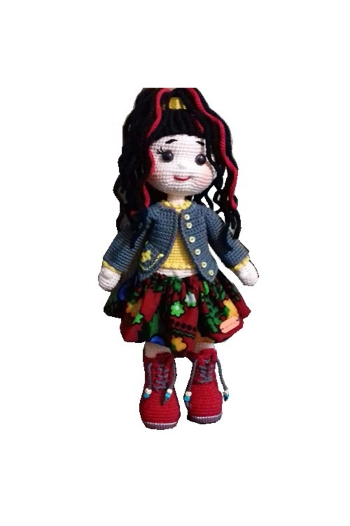 Elazığ Burada Kız Bebek Yamalı Organik Oyuncak Amigurumi Örgü
