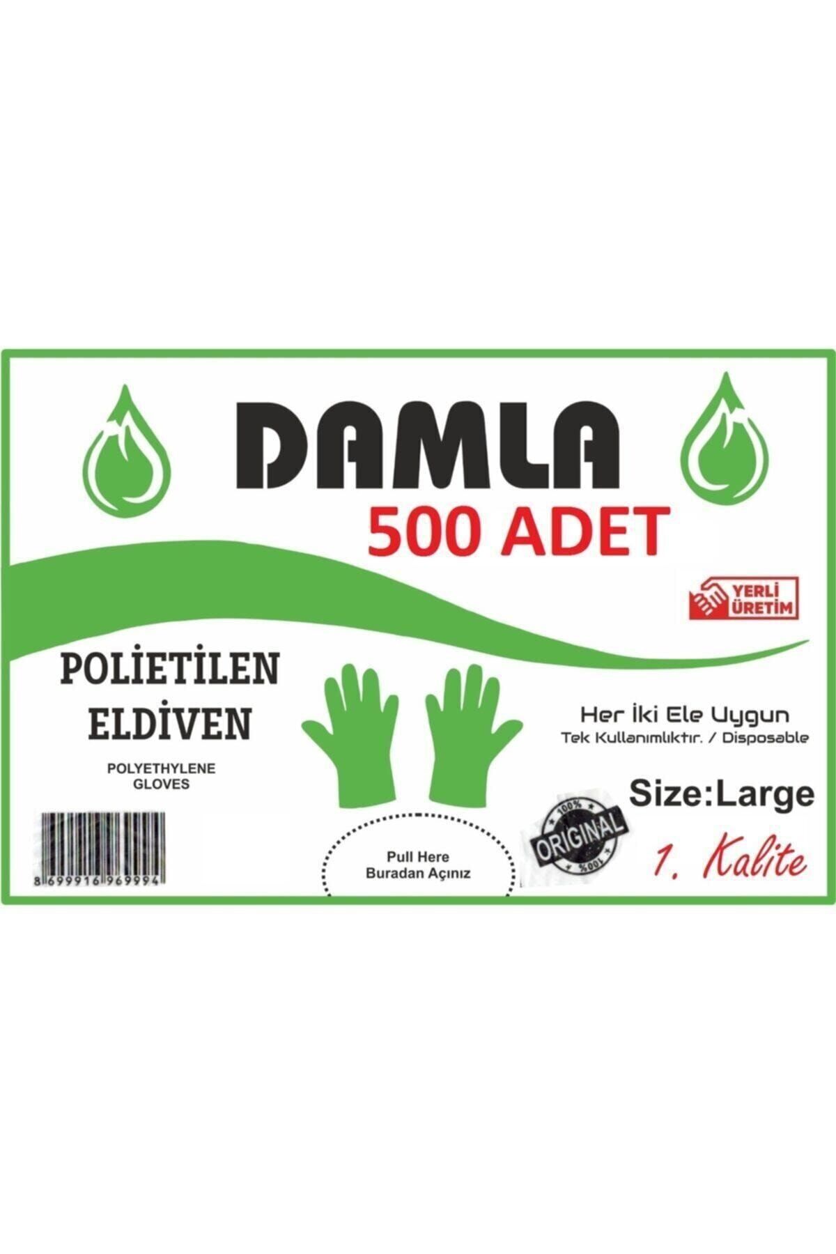 Damla Şeffaf Poşet Eldiven 500'lü ( Beden : L )