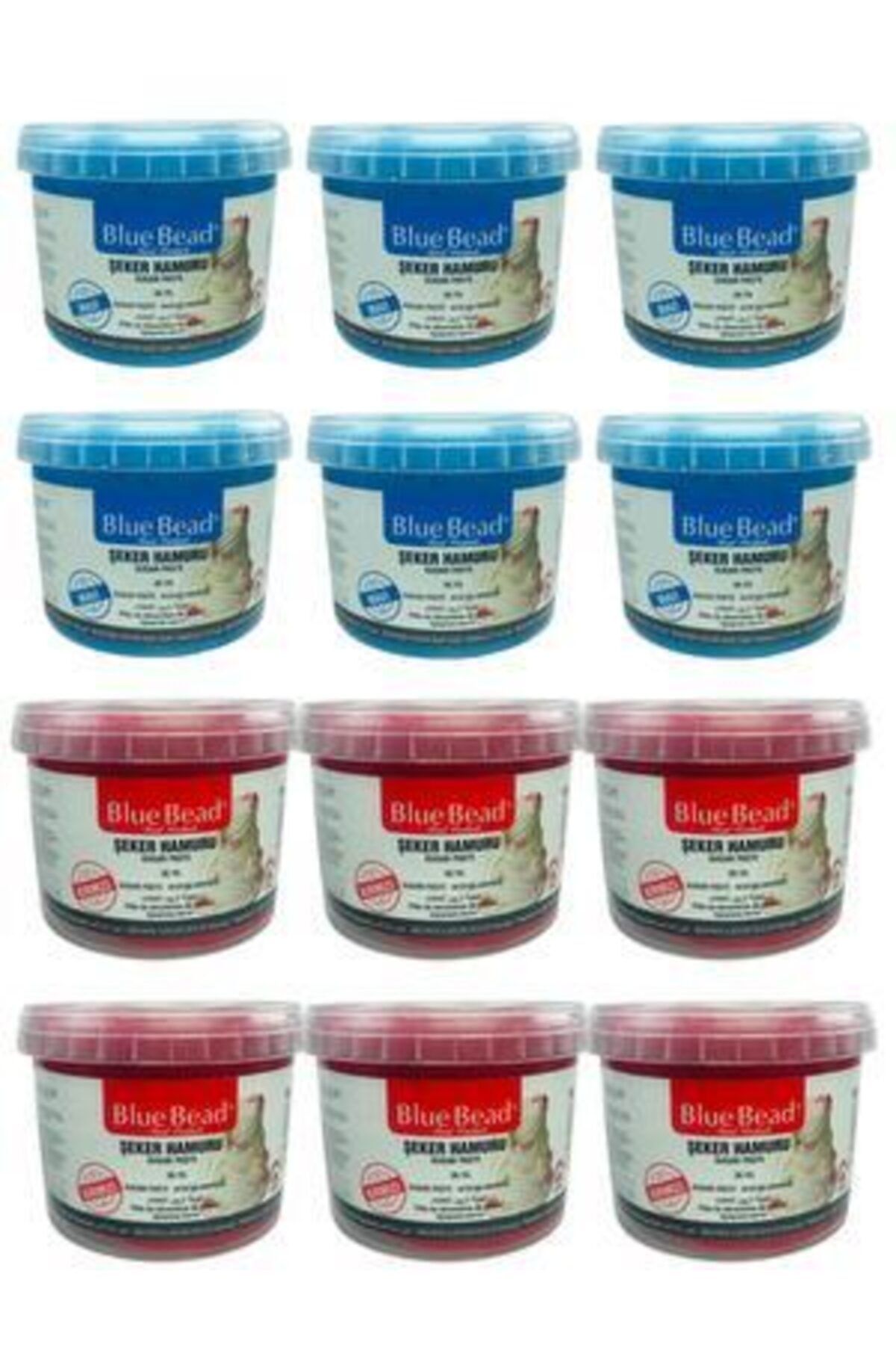 Blue Bead 6 Adet Kırmızı Ve 6 Adet Mavi Şeker Hamuru 1 kg
