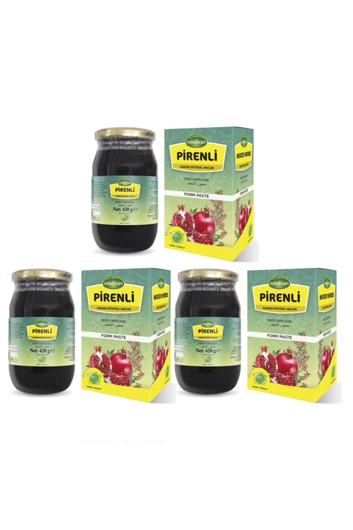 Mindivan Pirenli Form Bitkisel Bal Karışımı 420 G X 3 Adet
