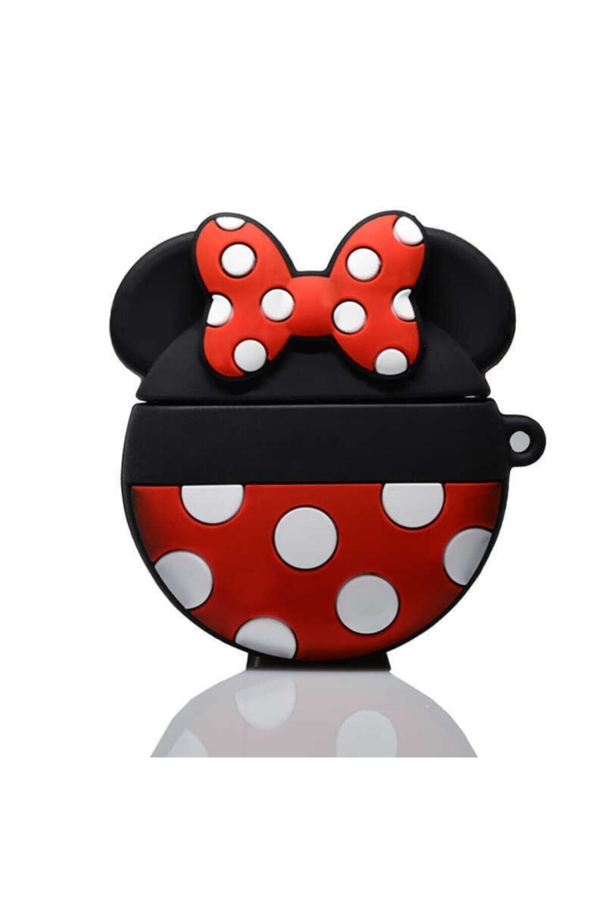 BLUPPLE Airbag 12 Apple Airpods 3d Minnie Mouse Mini Fare Silikon Case Kulaklık Kılıfı Tam Koruma