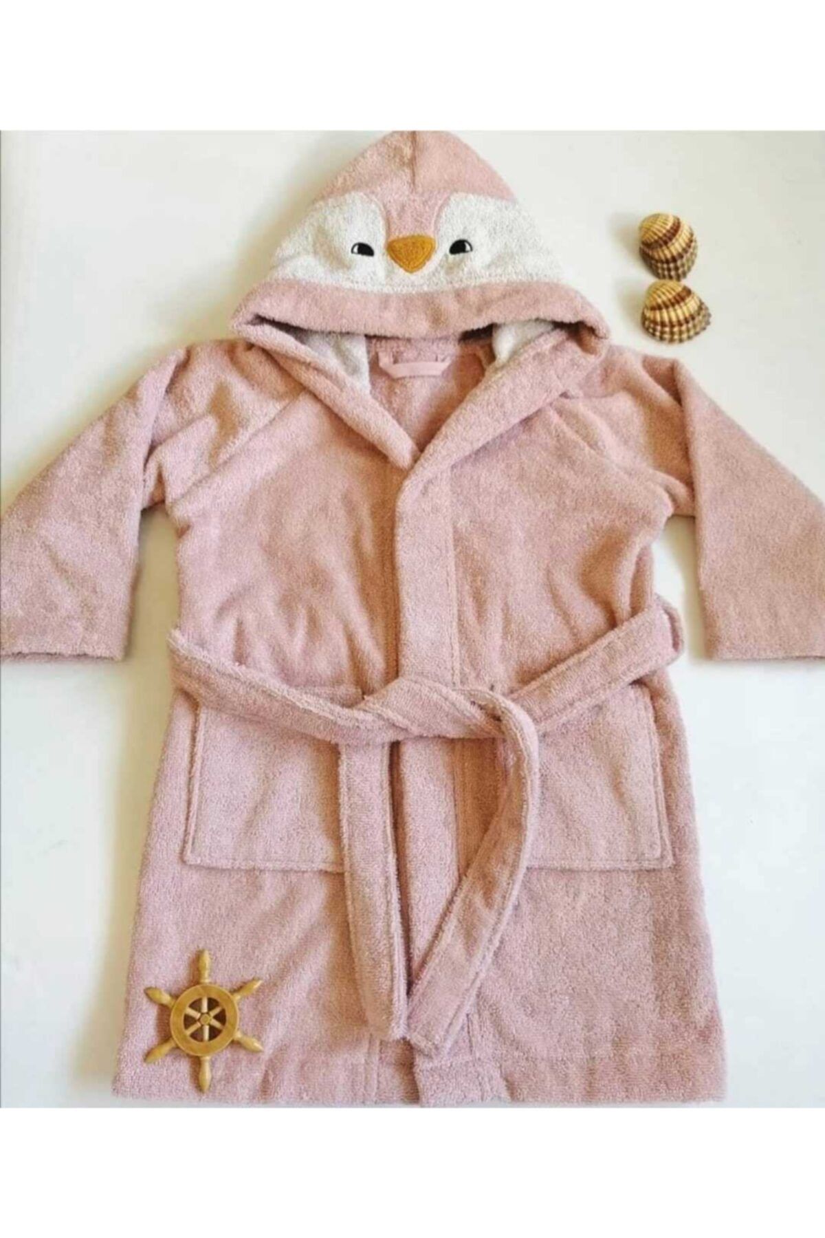 Baby Pooni Kız Çocuk Pembe Organik Bornozu 7-8 Yaş
