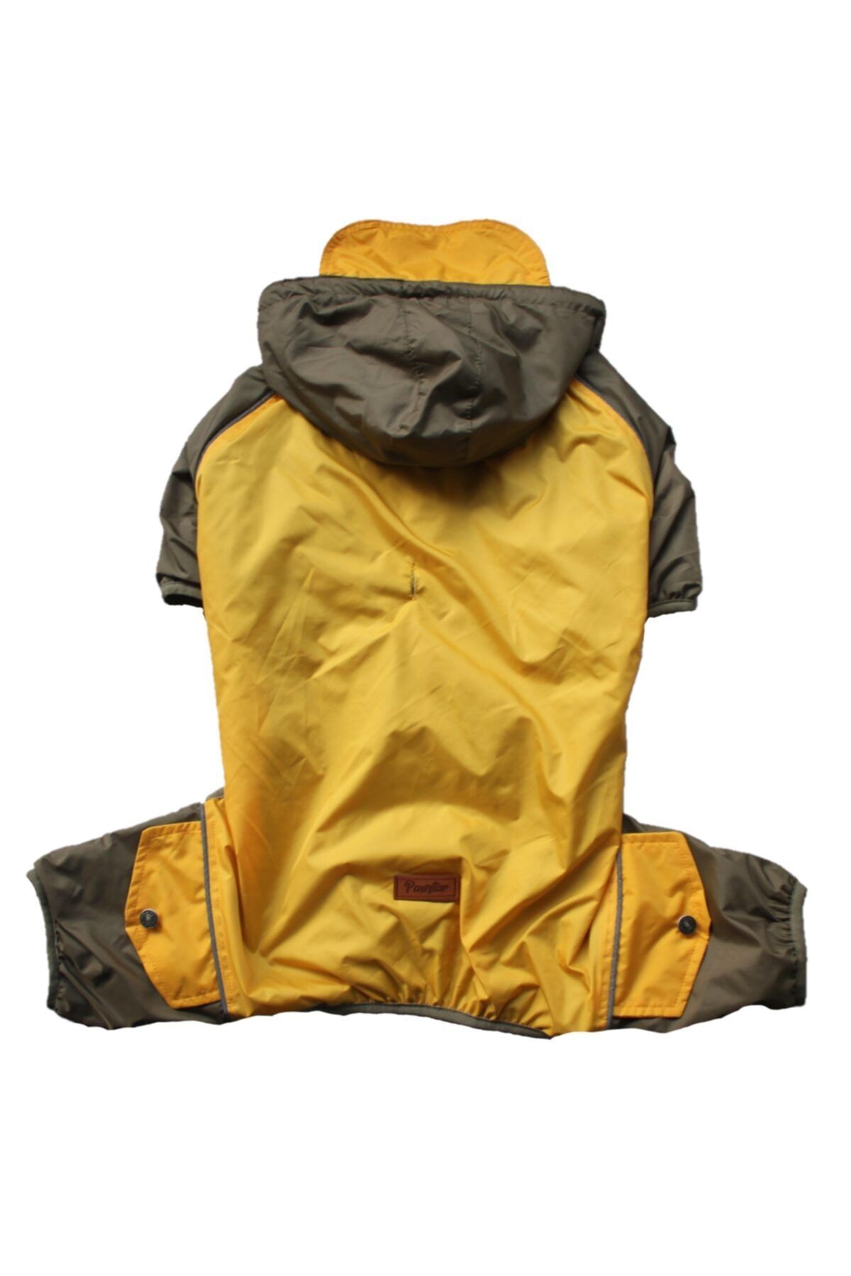 Pawstar Yellow Big Raincoat Rompers Sarı Köpek Tulum Yağmurluğu Büyük Irk Köpek Montu Köpek Kıyafeti