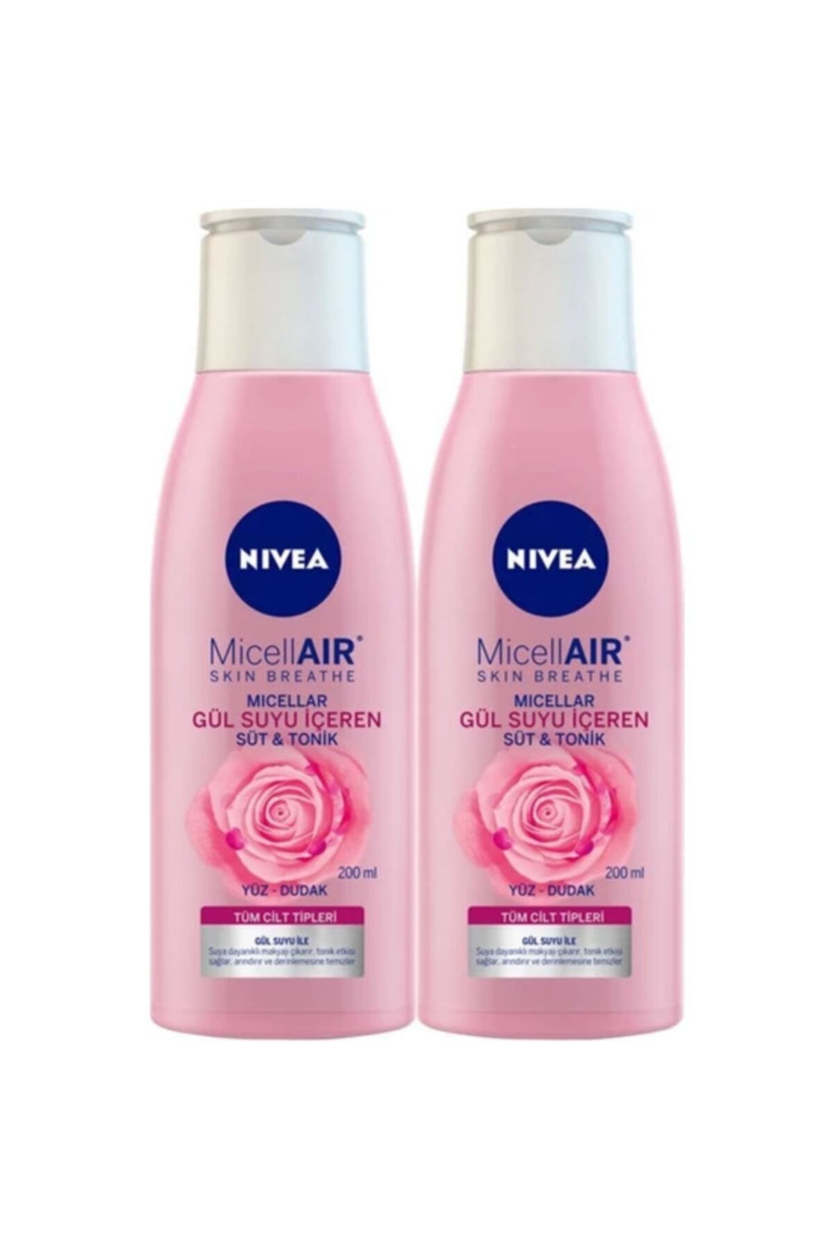 Nivea Micellar Gül Suyu Içeren Süt & Tonik 200 ml X 2