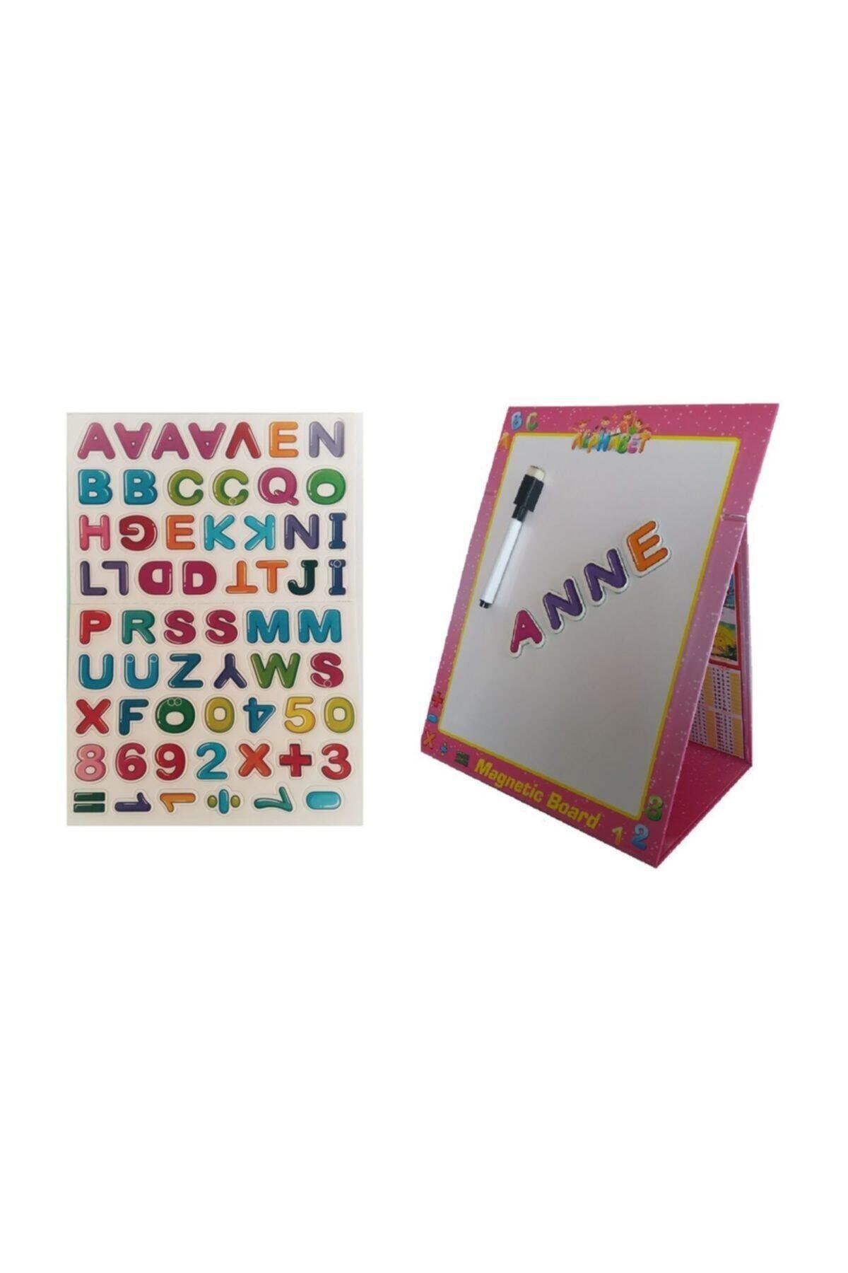 Utku Xx-28 Manyetik Tablet 7164 Yazı Tahtası Pembe - 60 Parça Sayılar-harfler Magnet Okul Öncesi