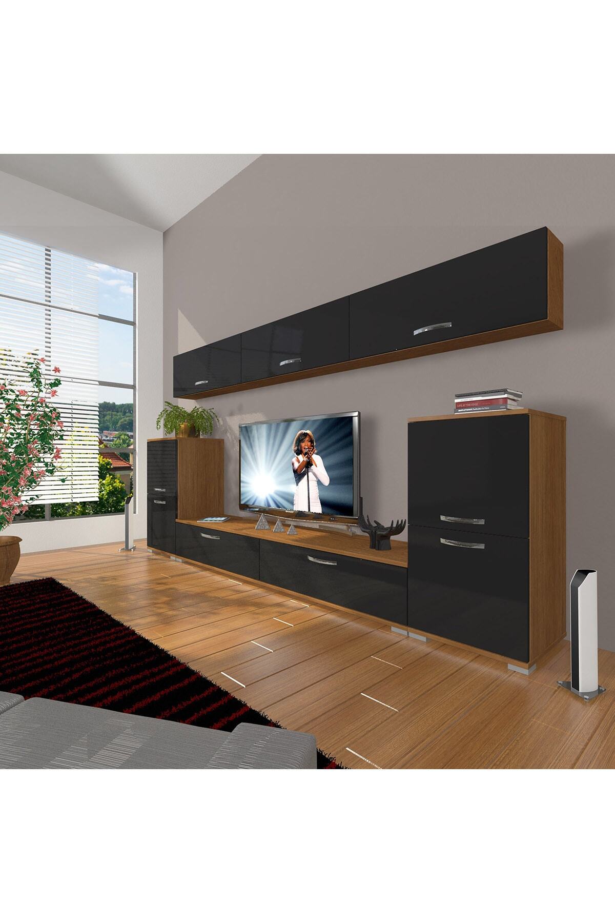 Decoraktiv Eko 9 Slm Std Tv Ünitesi Tv Sehpası Ceviz Siyah