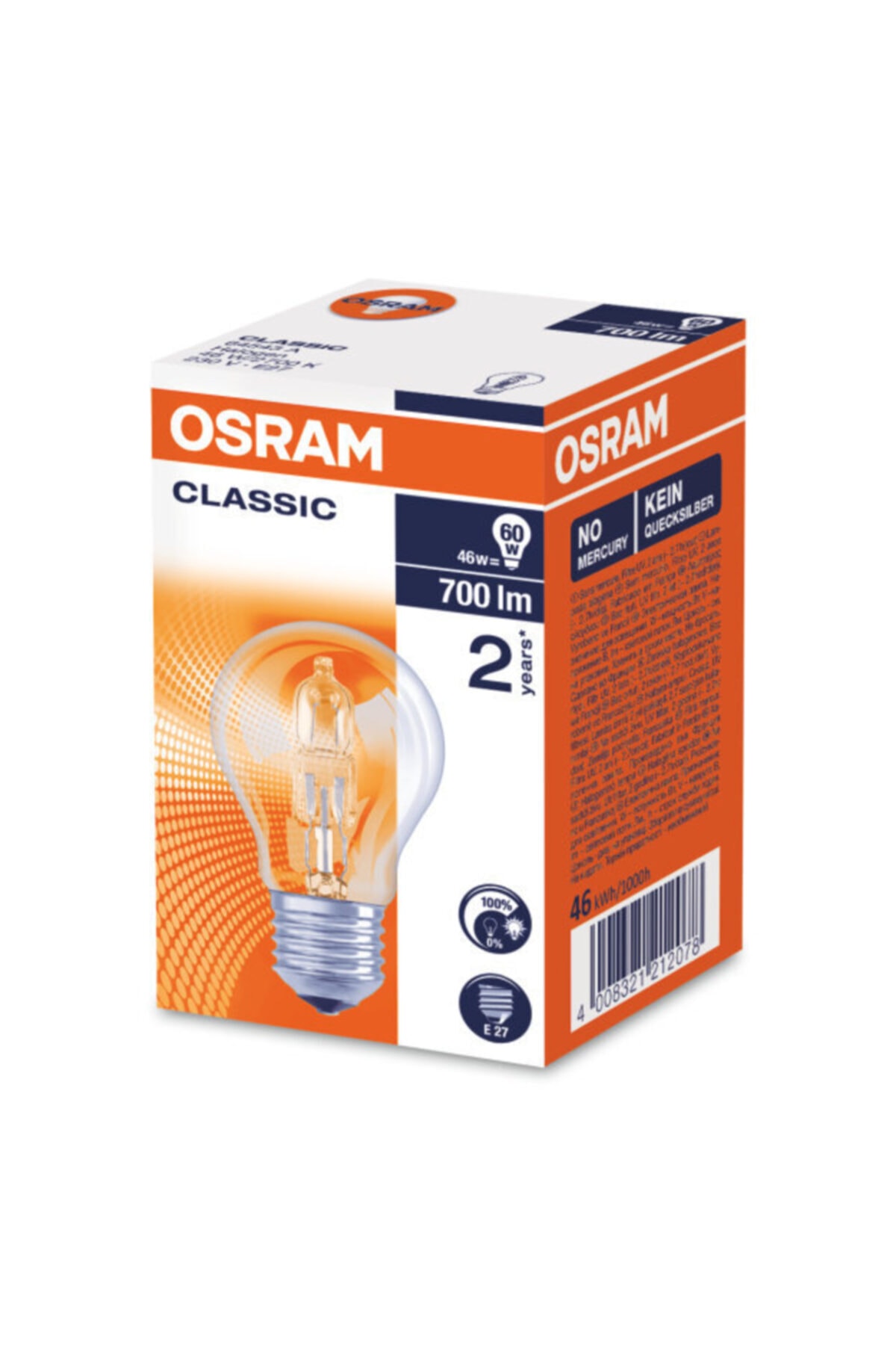 Osram 46w=60w 700 Lümen Halojen E27 Lamba