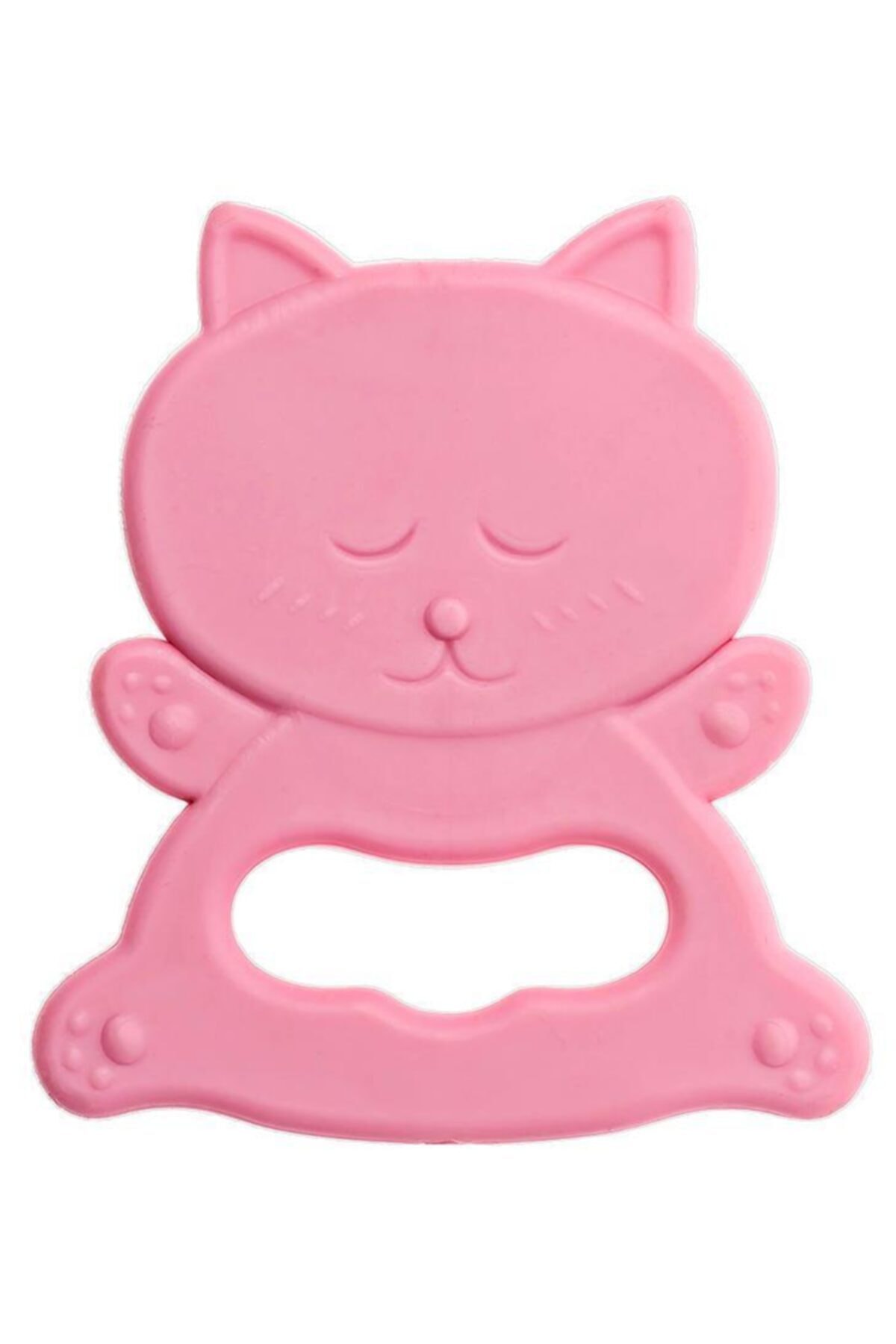 Bambino Kauçuk Yumuşak Diş Kaşıyıcı - Kedi Figürlü Pembe