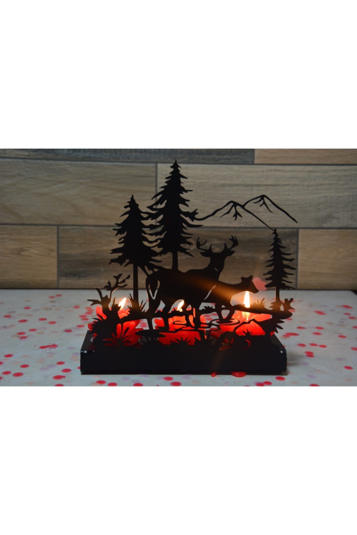 DECO (ÜÇLÜ) Lıttle Deer Metal Mumluk Şamdan