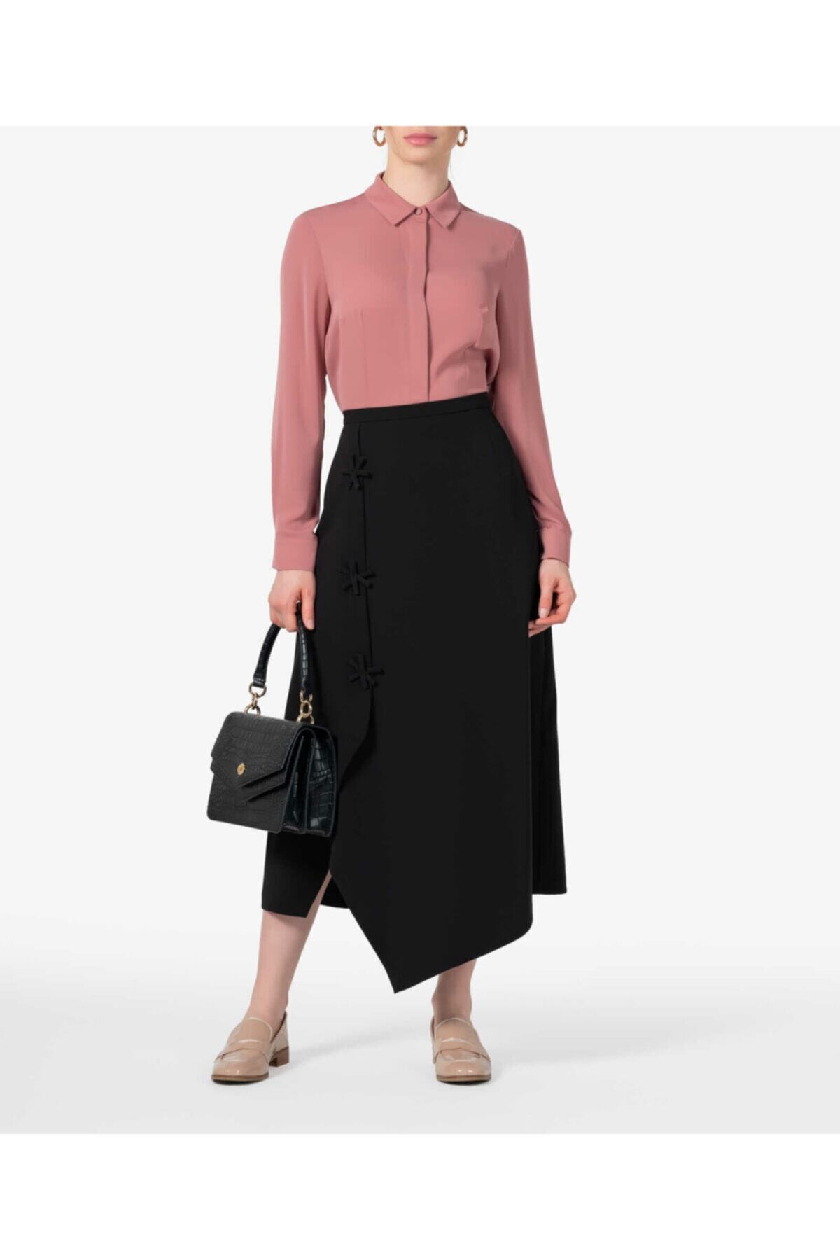 Aker Asimetrik Siyah Etek T13899065