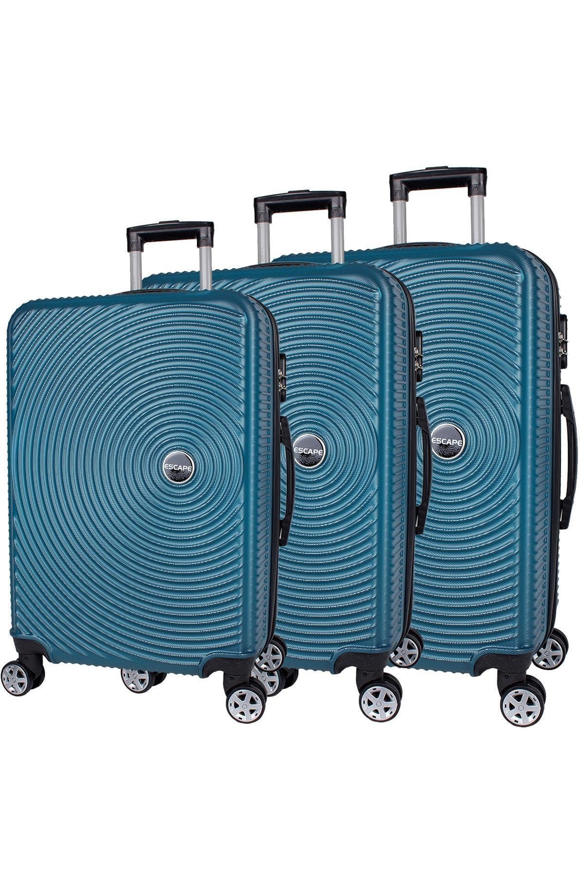 ESCAPE 2021 Samso Abs 8 Tekerlek Valiz Seti Turkuaz