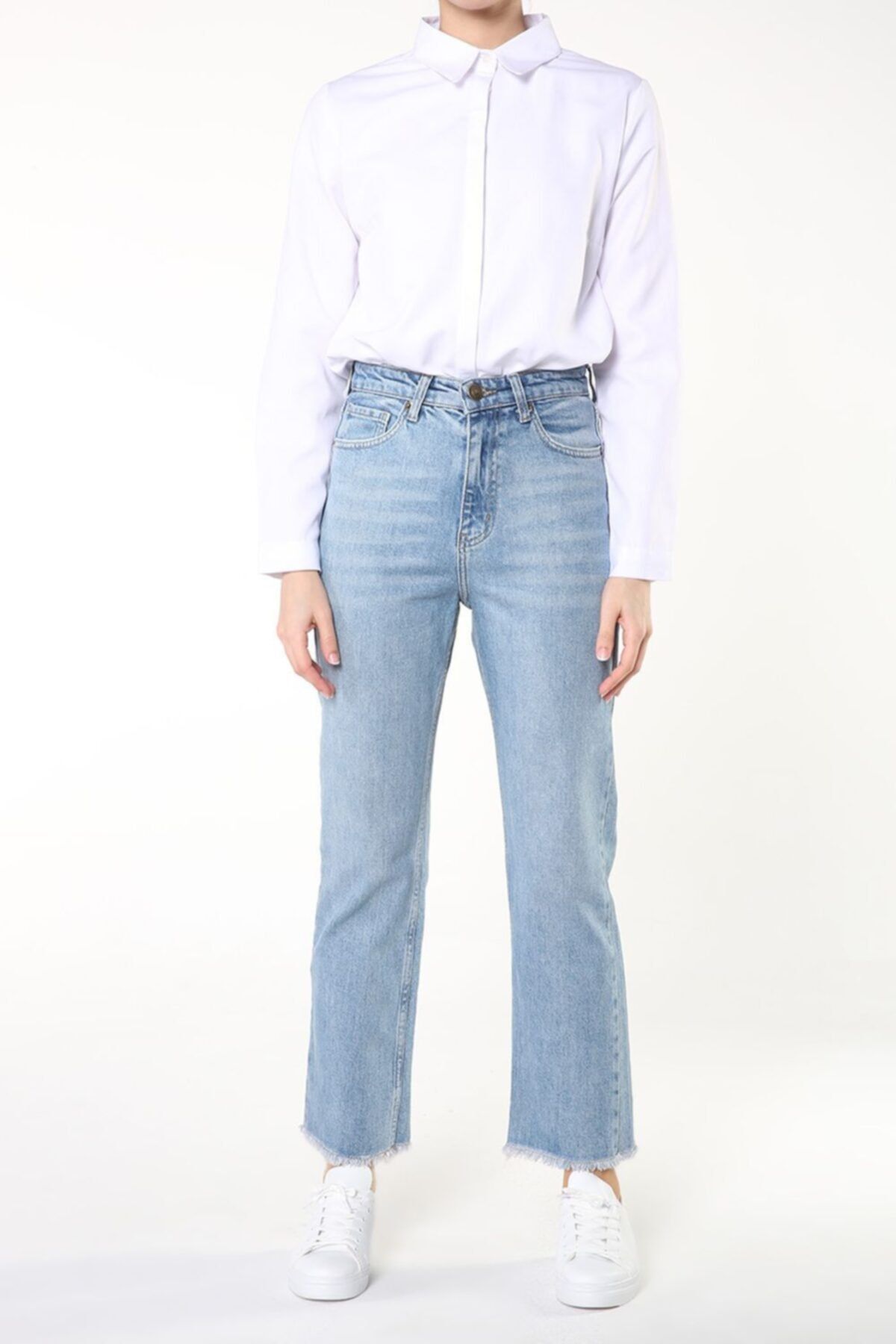 ALLDAY Mavi01 Püsküllü Denim Pantolon