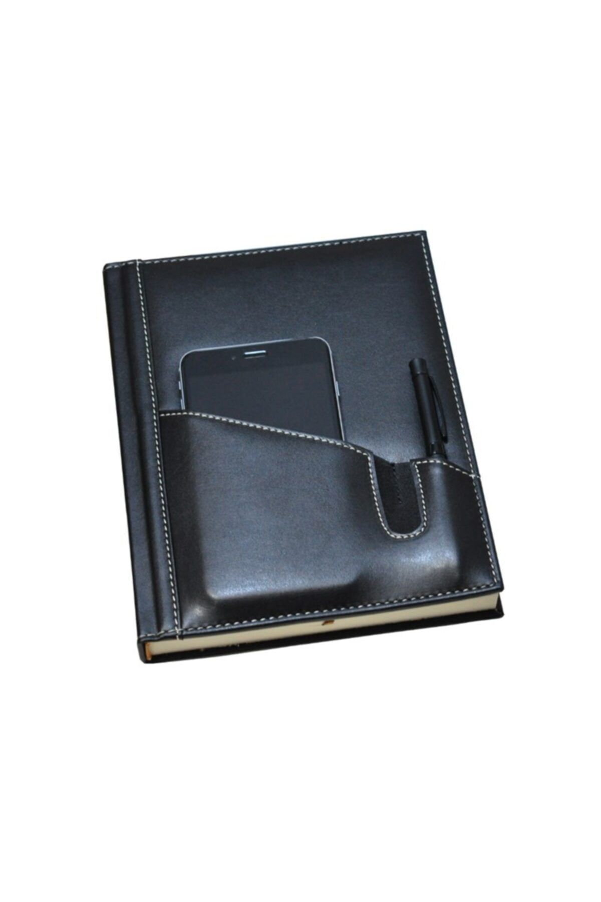2K Deri Kapak Defter Ajanda Tarihsiz Çizgili 17x24 Cm