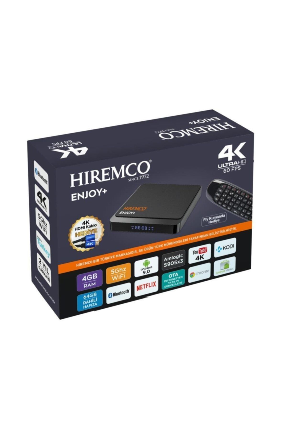 Hiremco Enjoy + 4k Hd Android 9.0 Tv Box 4gb Ram 64 Gb Hafıza