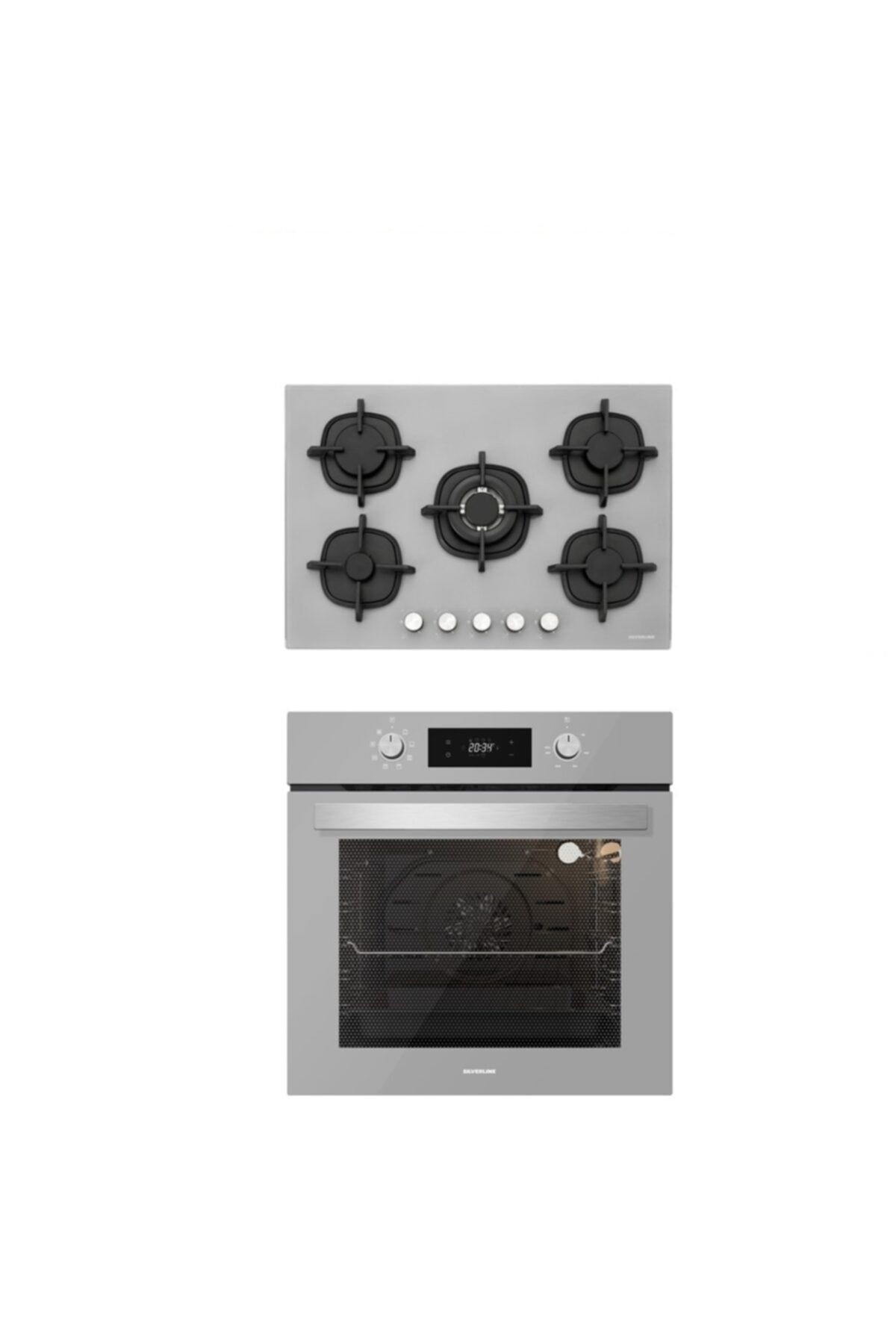 Silverline Gri 2'li Ankastre Set 5 Yıl Garanti (Cs5364s01+bo6503s01)