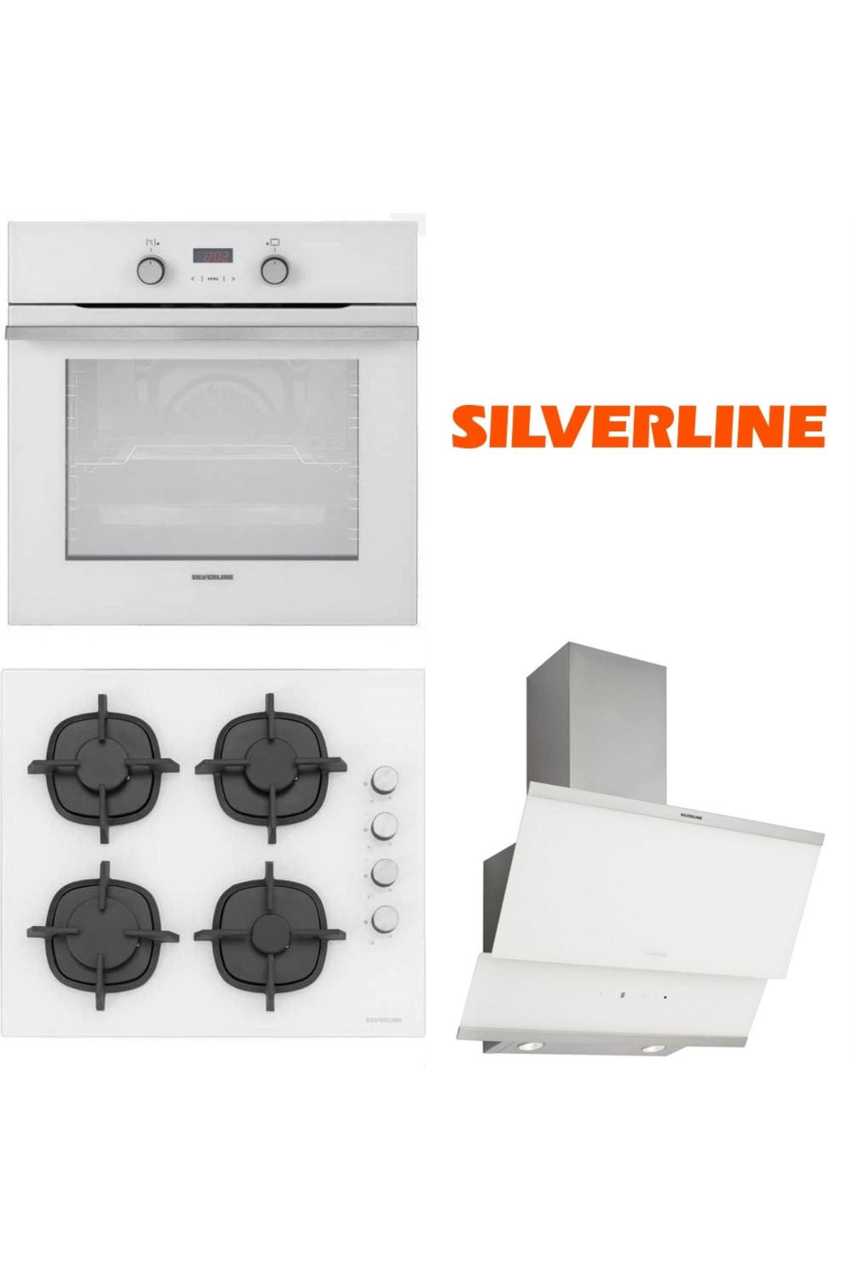 Silverline Beyaz Cam Ankastre Set Bo6209w01 - Cs5343w01 - 3420 Classy