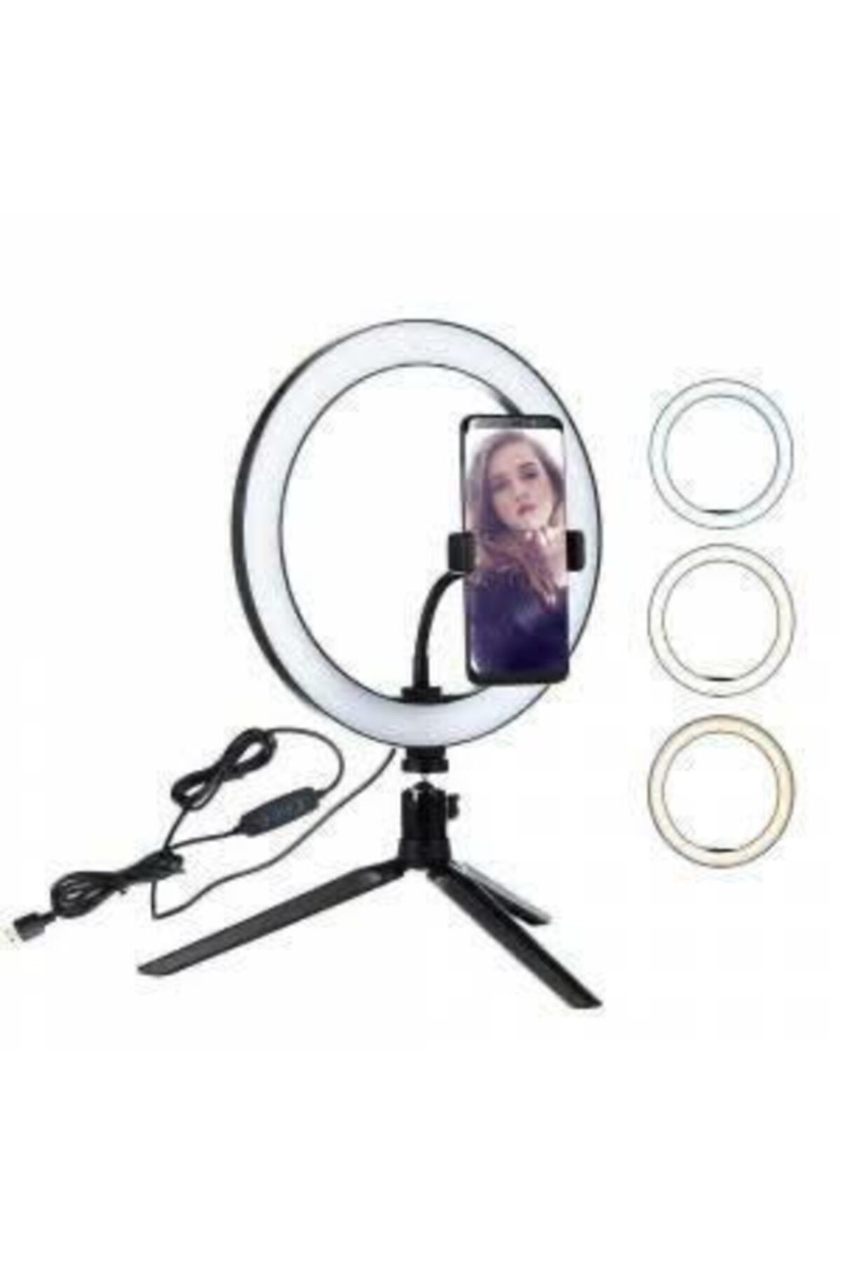 AldımGeldi Led Selfie Işığı Işıklı Telefon Tutuculu Yayıncı Standı Makyaj Tripod
