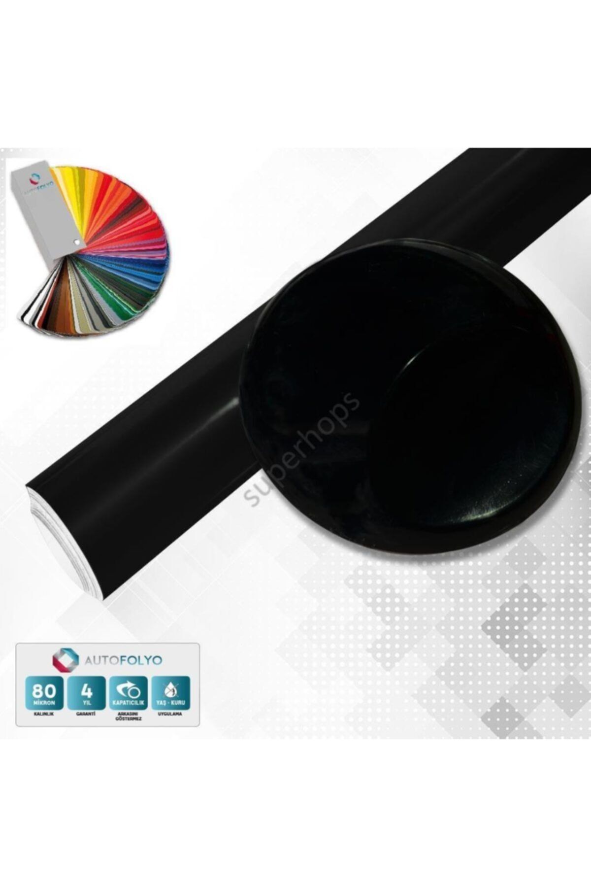 AUTOFOLYO Mat Siyah Folyo 122 Cm-5 Metre