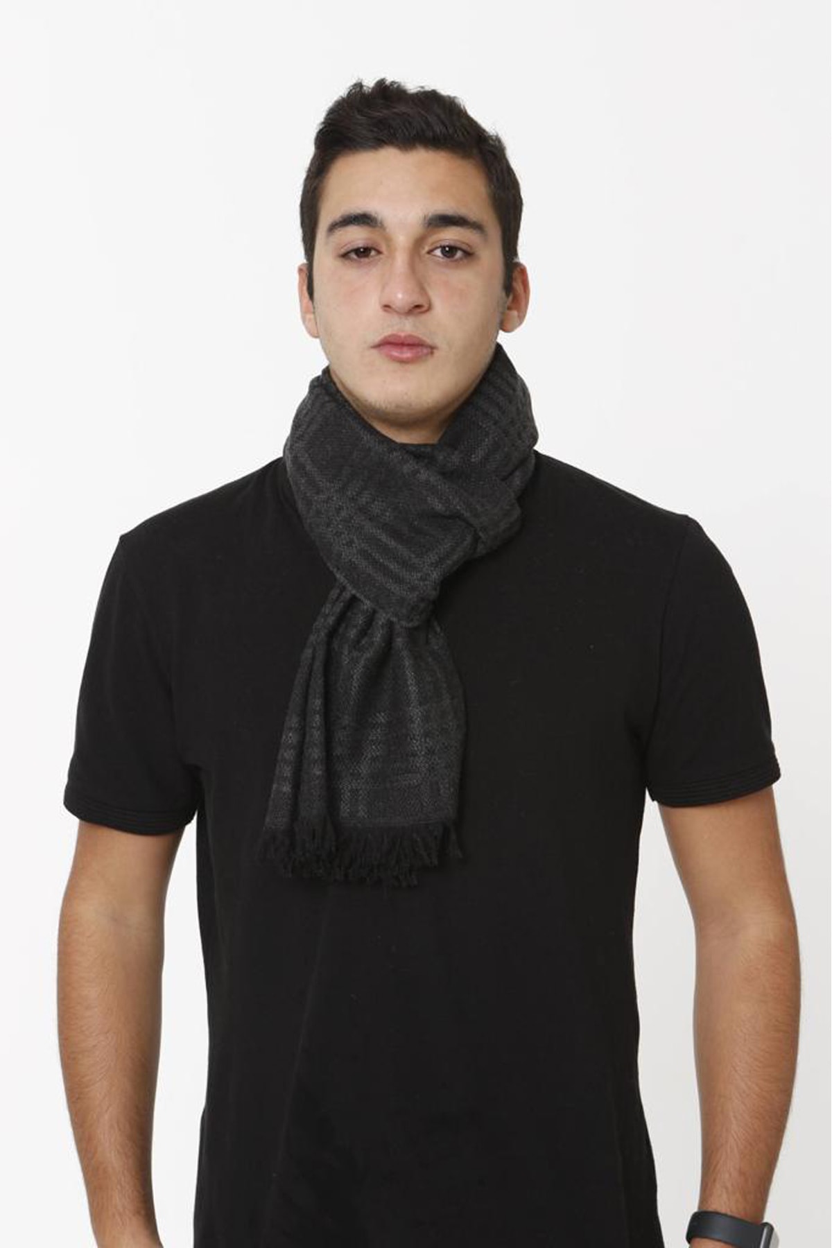 Vemod Erkek Lacivert Dokuma Atkı - 06