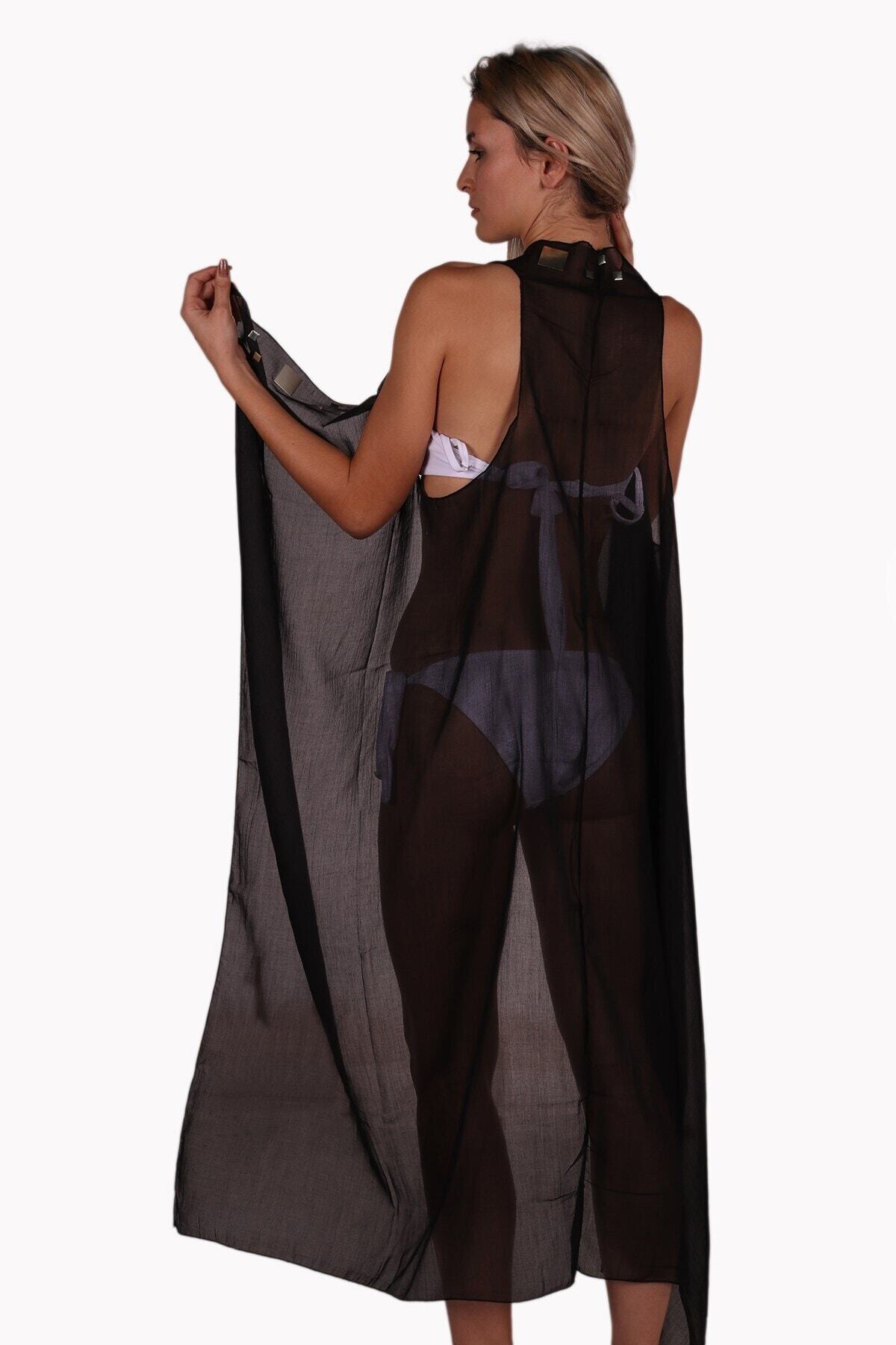 MAYOSTORE Harremsea Taş Baskılı Uzun Kaftan Tunik