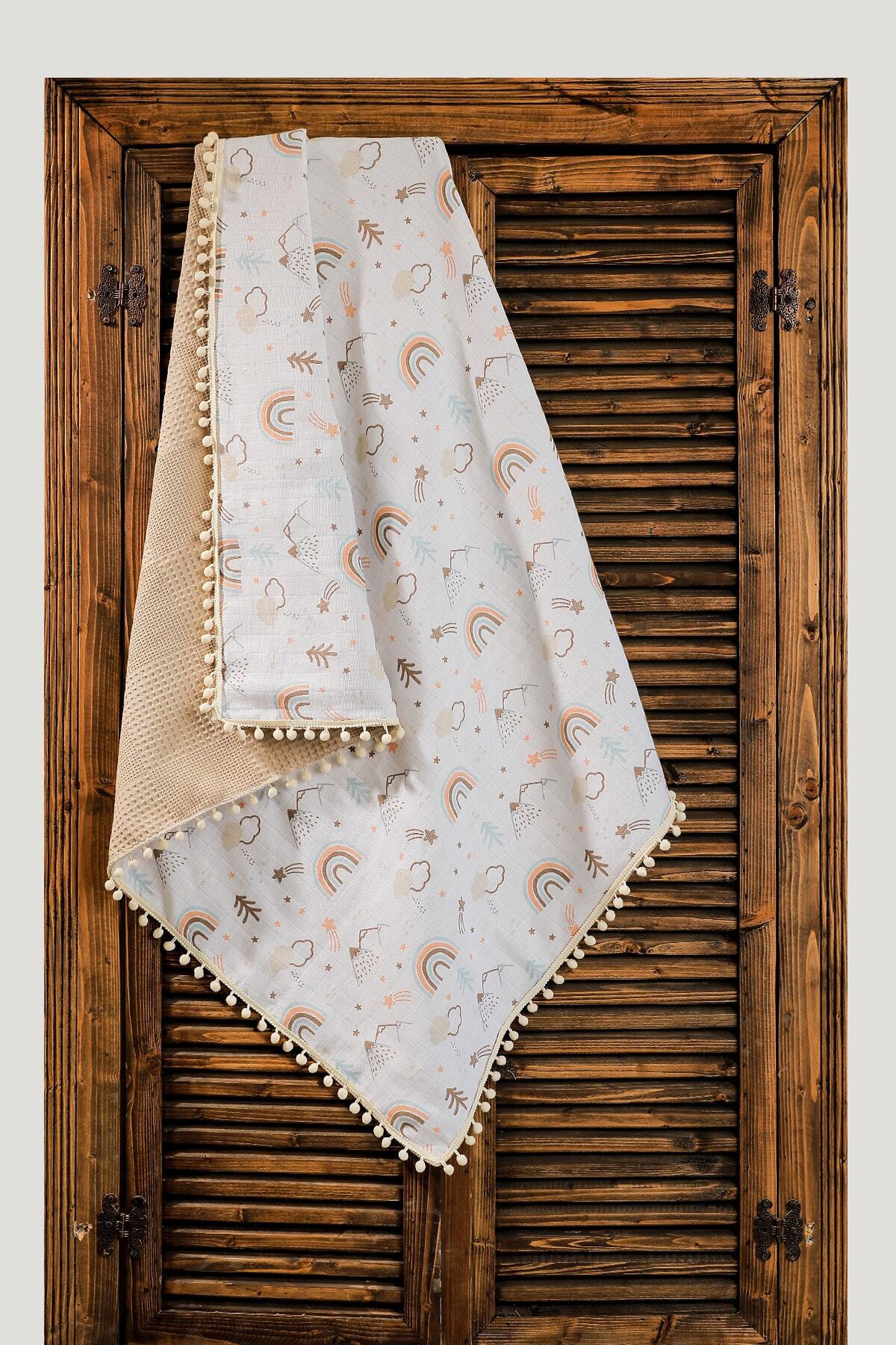 FG Store %100 Pamuk Çok Amaçlı Çift Katlı Müslin Battaniye /bez / Kumaş / Örtü (100X100)