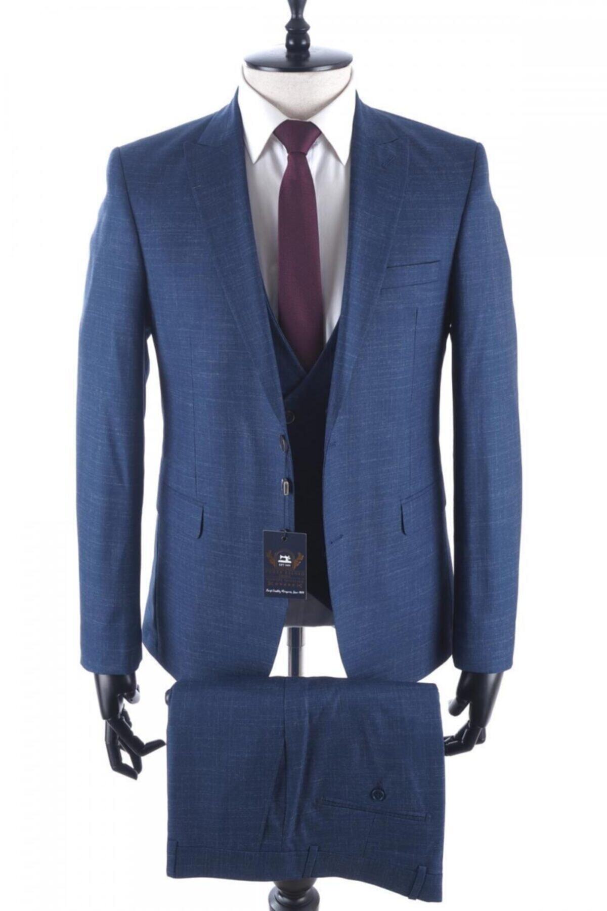 Jan Carlucci Fonte Falcao Slimfit Yelekli Drop 6 Takım-lacivert