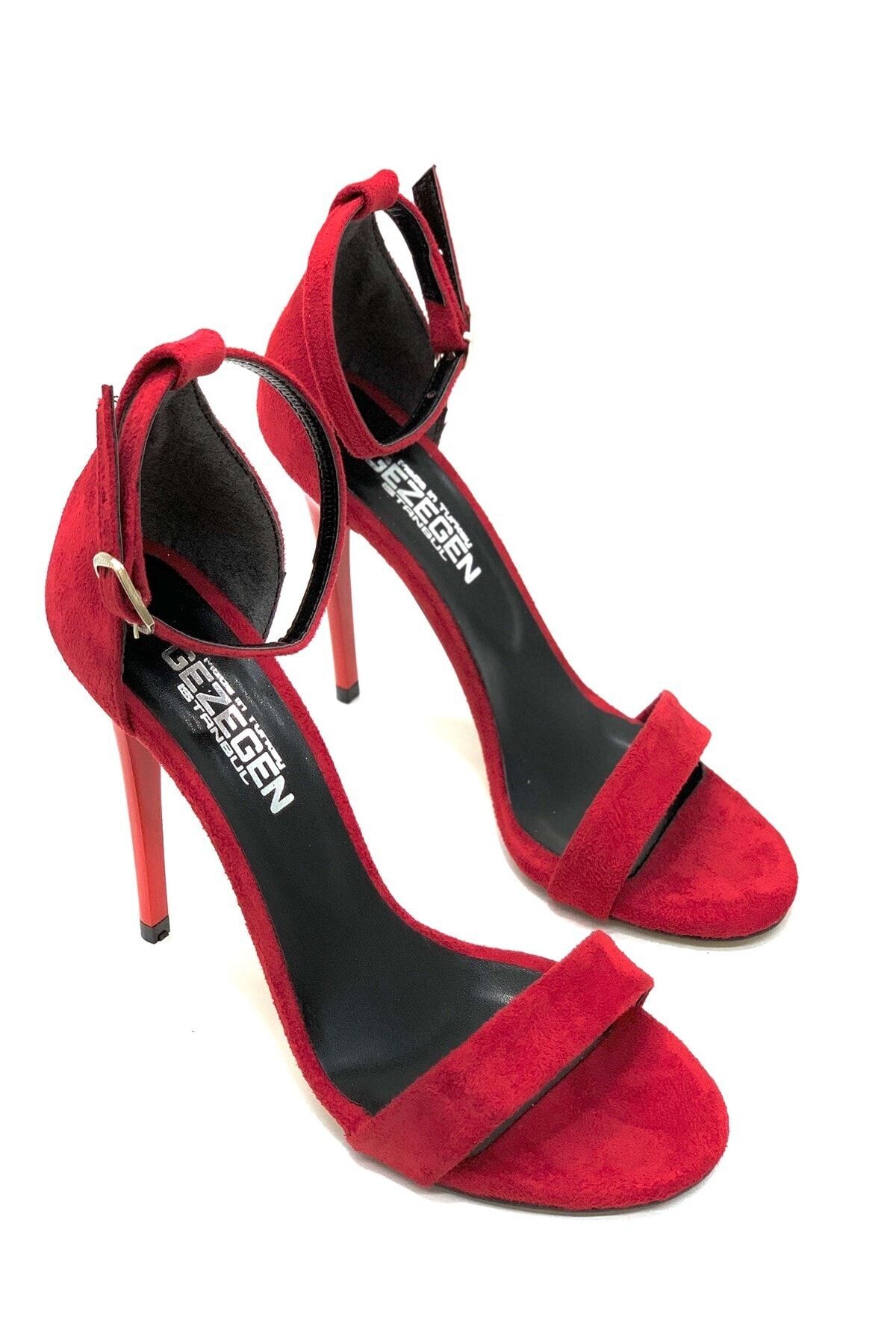 Shoe Miss Yedda 10 Cm Kırmızı Tek Bant Topuklu