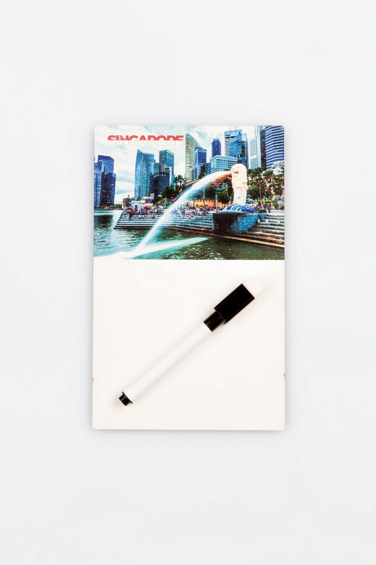 Dünyadan Hediyeler Singapur Temalı Magnetli Ahşap Notluk