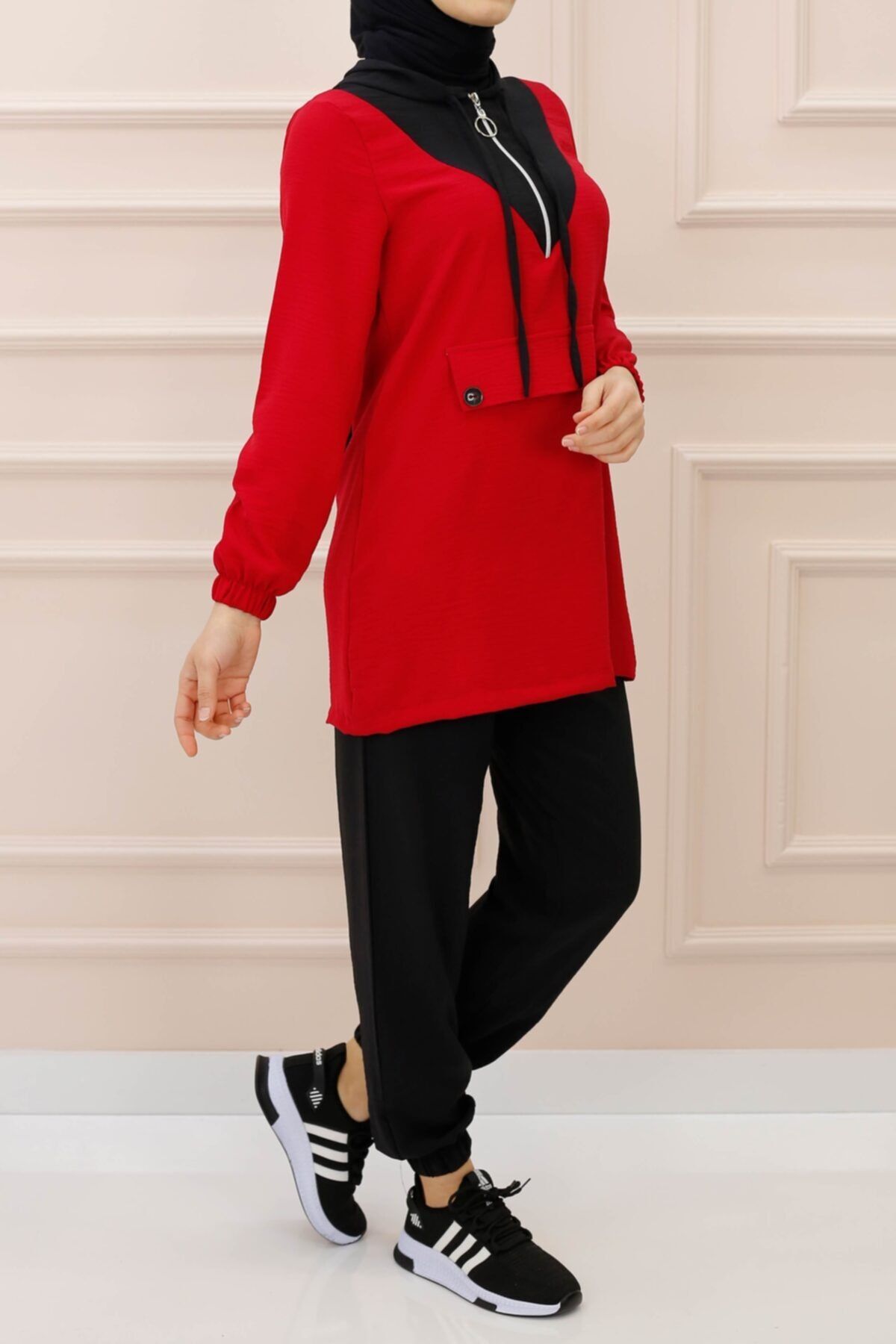İmajButik Aurobin Krep Ikili Takım-kırmızı