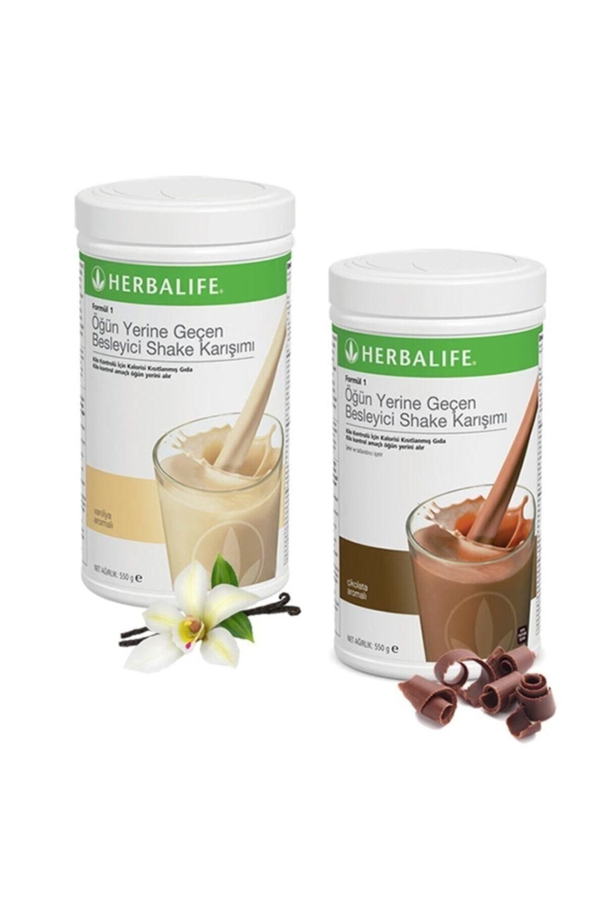 Herbalife Besleyici Shake Karışımı Formül 1 Çikolata 550g 1 Vanilya 550g