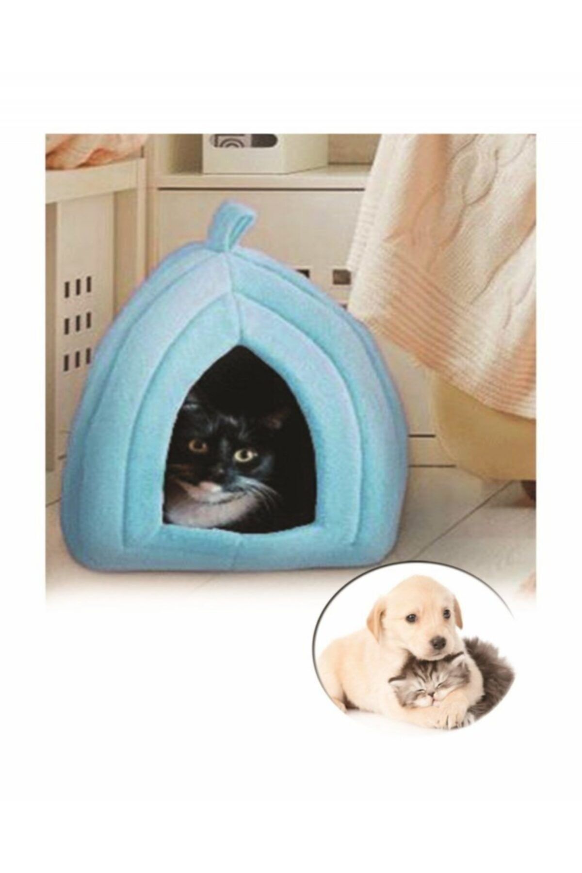 pratikbilgilerim Pet Hut Polar Kedi Ve Köpek Yatağı - Mavi