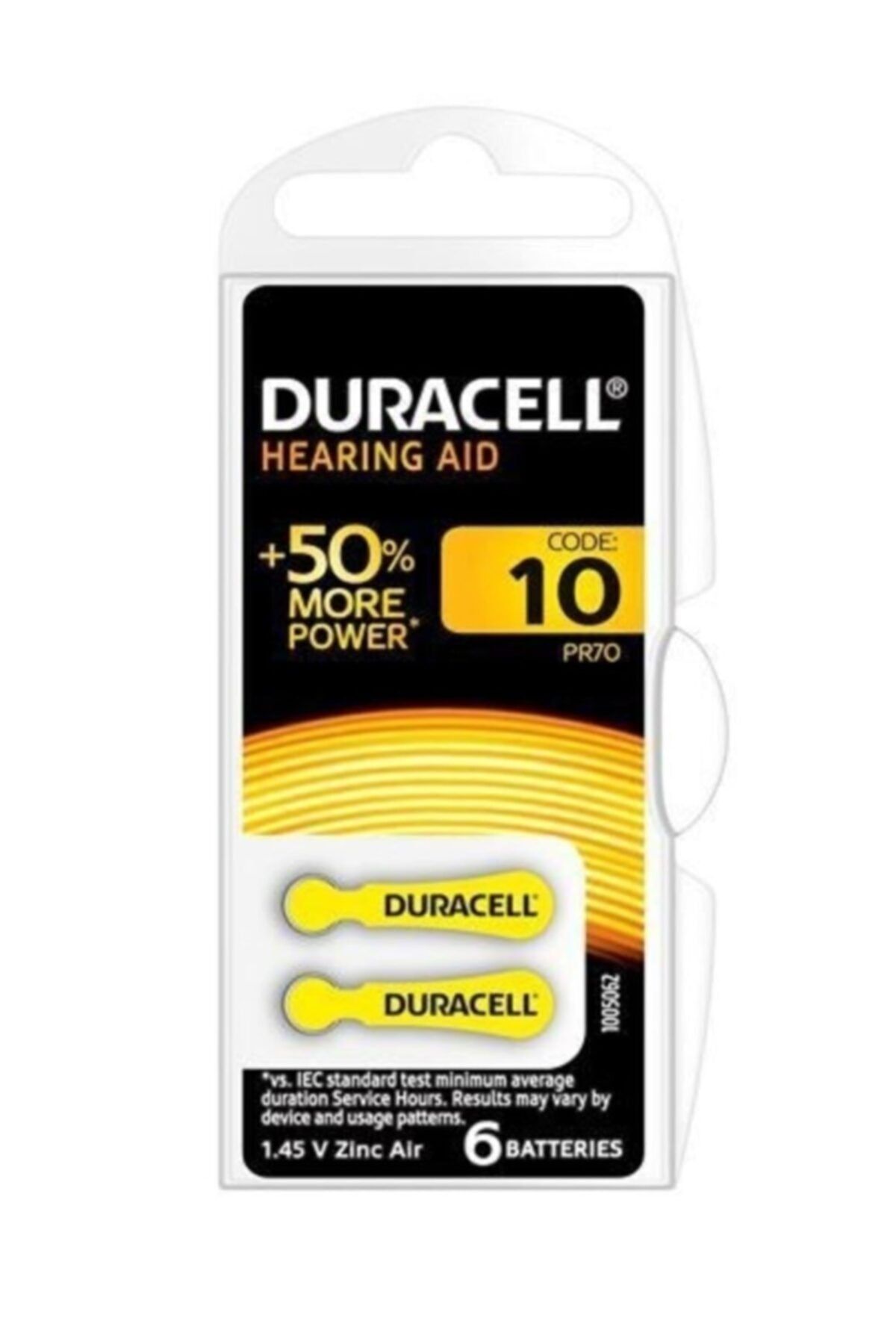 Duracell Activeair 10 Numara Işitme Cihazı Pili 5 Paket