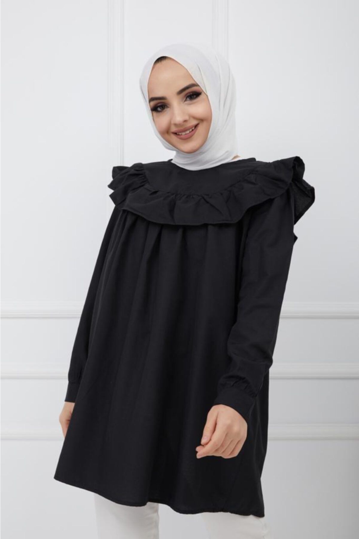 Zinka Kadın Robası Fırfırlı Koton Tunik