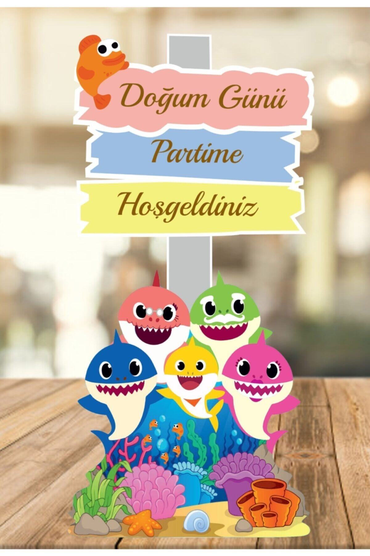 PARTİ SEPETİ Baby Shark Ayaklı Karşılama Panosu