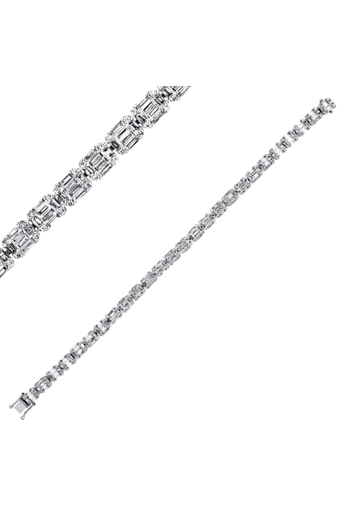 Barok Diamond Pırlanta Su Yolu Bileklik 5.61 F Vs 18k