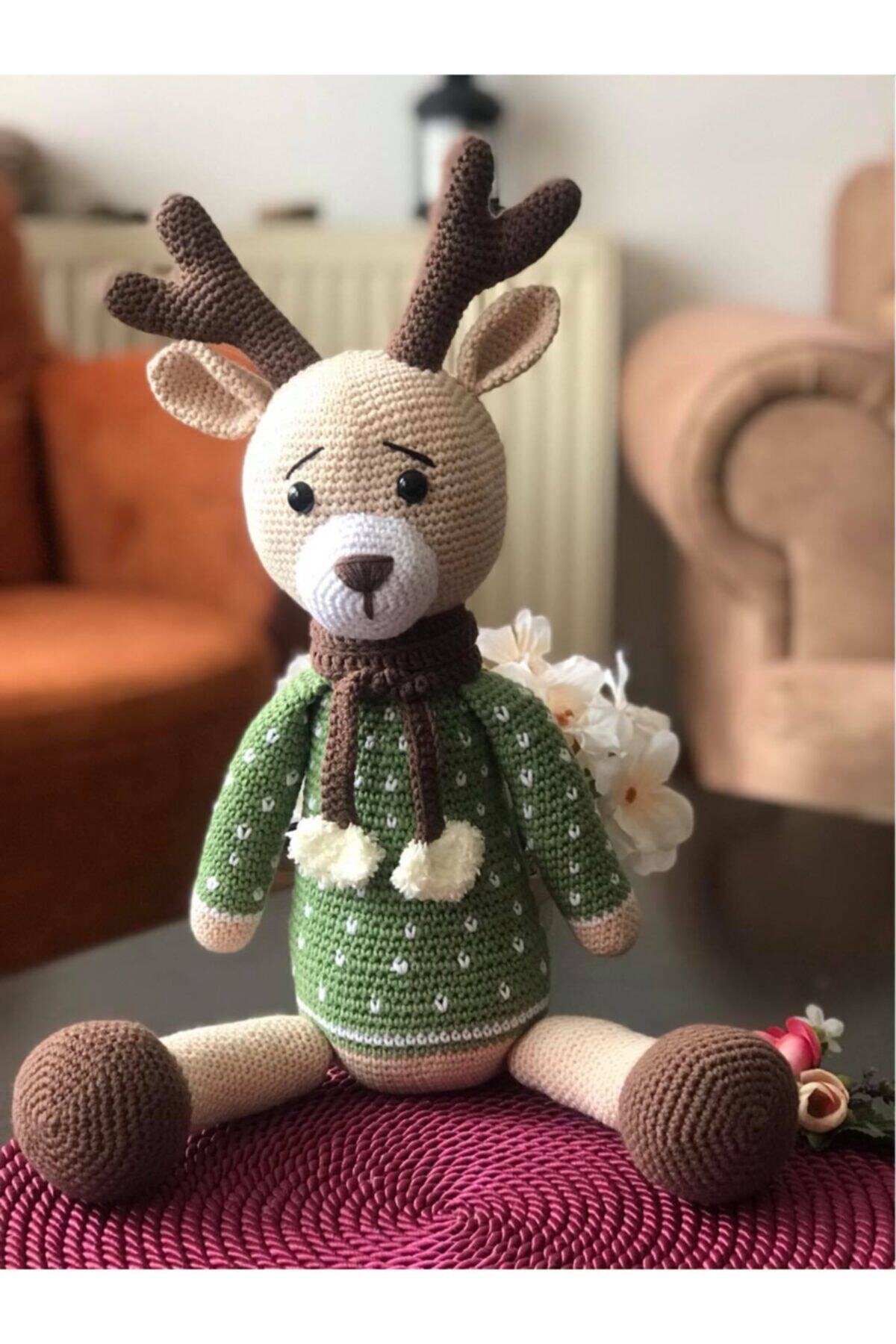 Almila Store Organik Amigurumi Oyuncak Geyik Antibakteriyel Uyku Arkadaşı