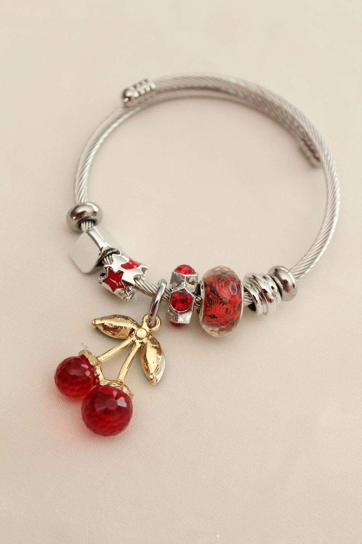 Cherry shop charm bracelet