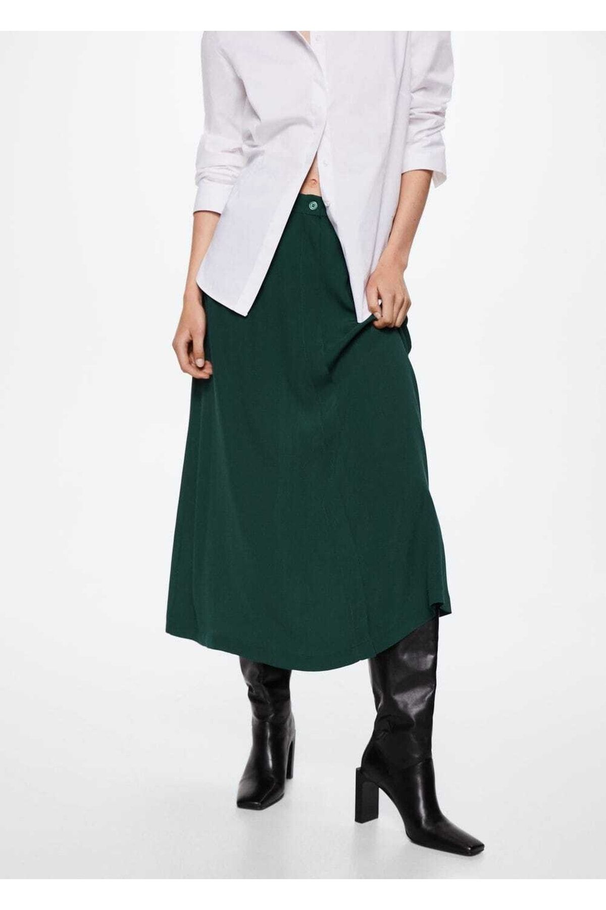 Mango green discount midi skirt
