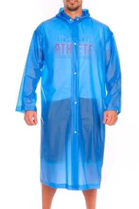 Main Shop 1 Adet Kadın Erkek Yağmurluk Kapüşonlu Çıtçıtlı Eva Mavi Yağmurluk M-2532 Image 0