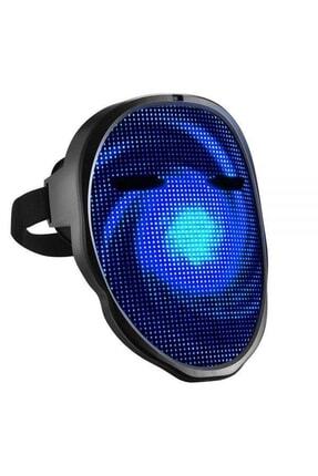 Uygulama Destekli Led Maske Çok Renkli Led Işıklı Şarjlı Parti Maskesi Kablosuz Uygulamalı Yılbaşı D Image 0