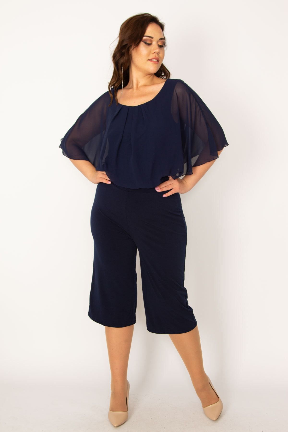 Plus size navy cheap blue jumpsuit