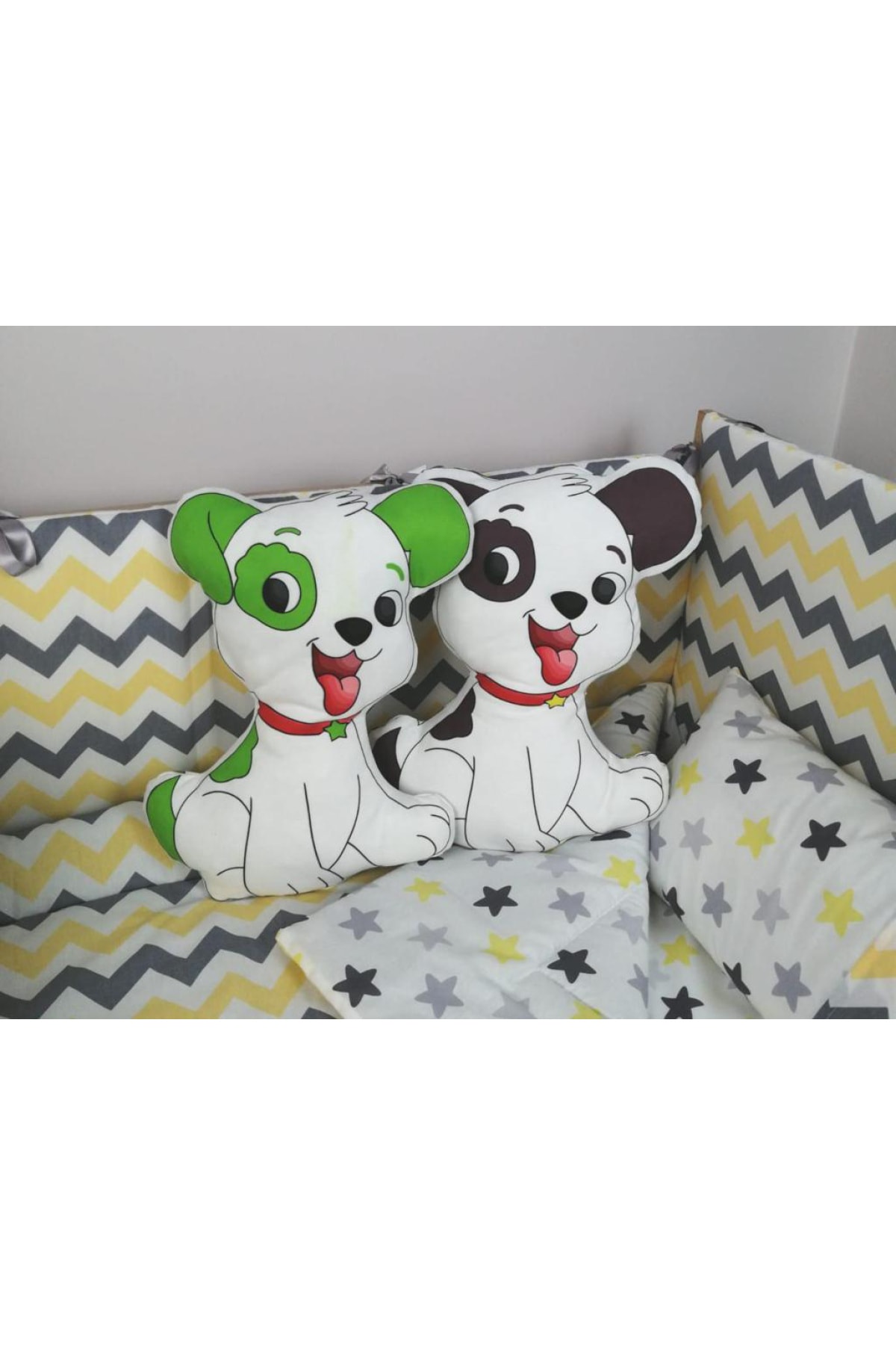 MEKTA HOME 2'li Set Köpek Figürlü Pofuduk Dekoratif Uyku Arkadaşı Yastığı Ve Kırlent Mktua-007