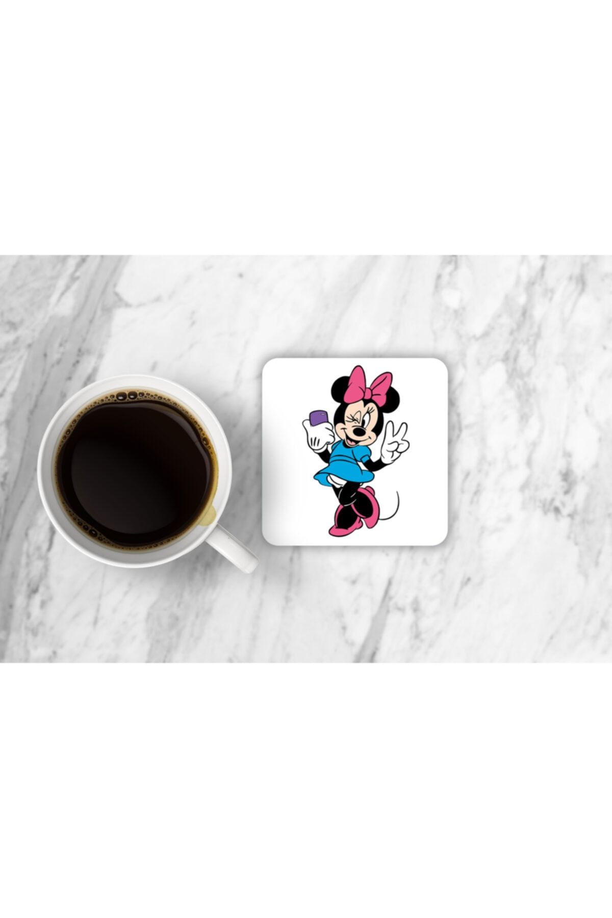 Horizon Baskı Minnie Mause - Selfie 4'lü Adf Bardak Altlığı